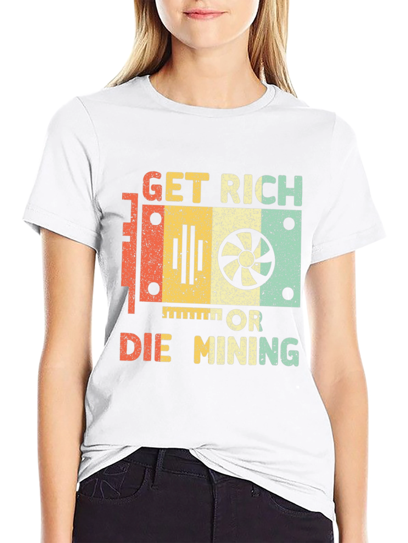Get Rich or Die Mining Graphic T-Shirt