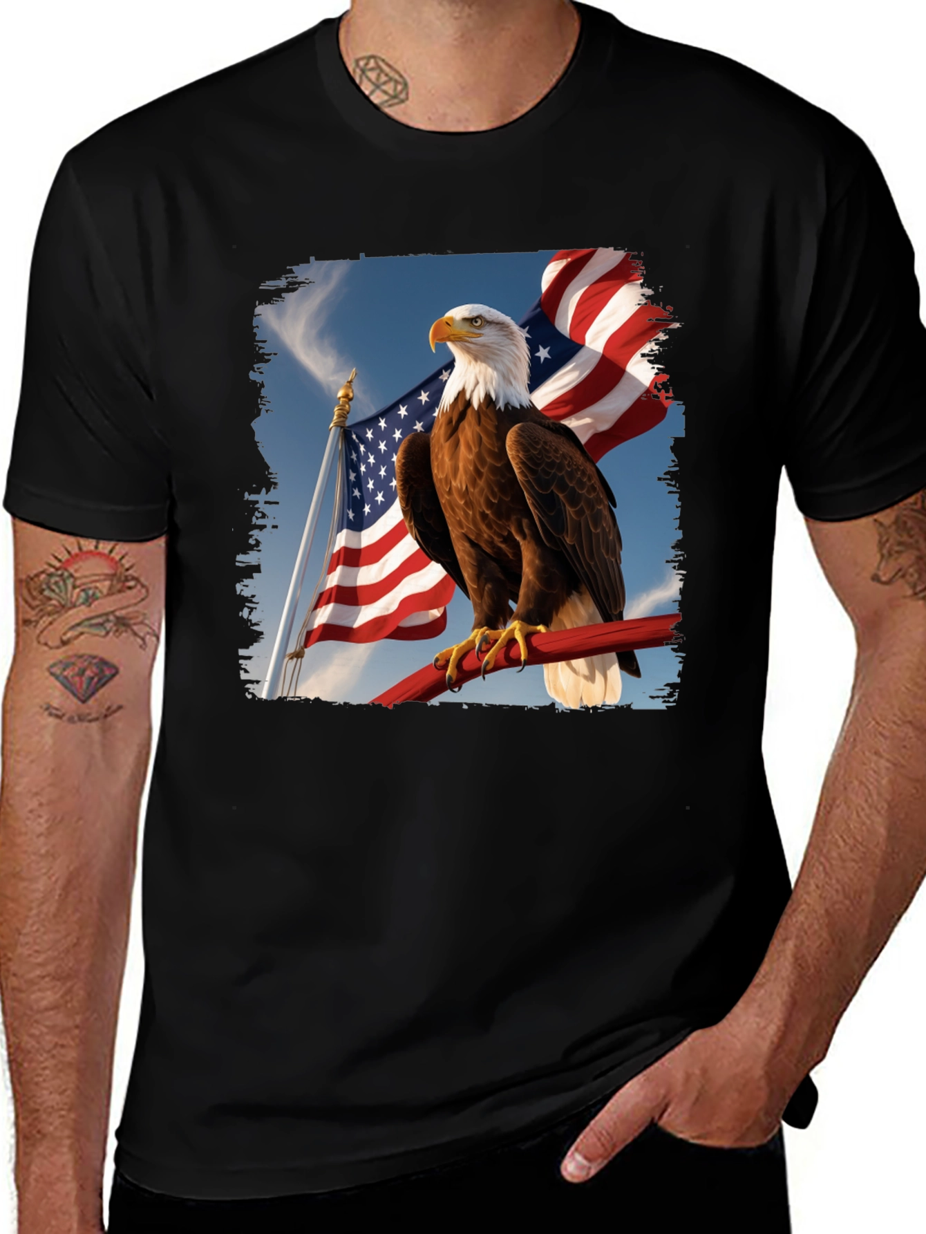 Eagle & American Flag Graphic Tee