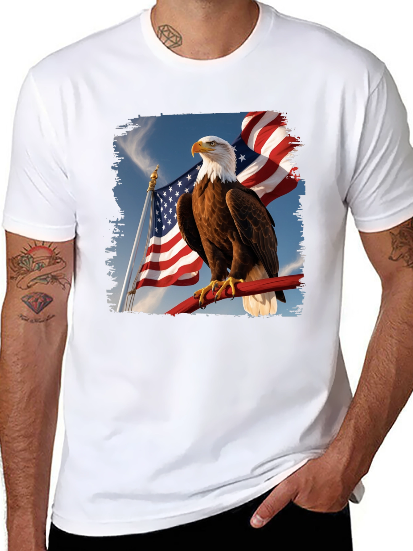 Eagle & American Flag Graphic Tee