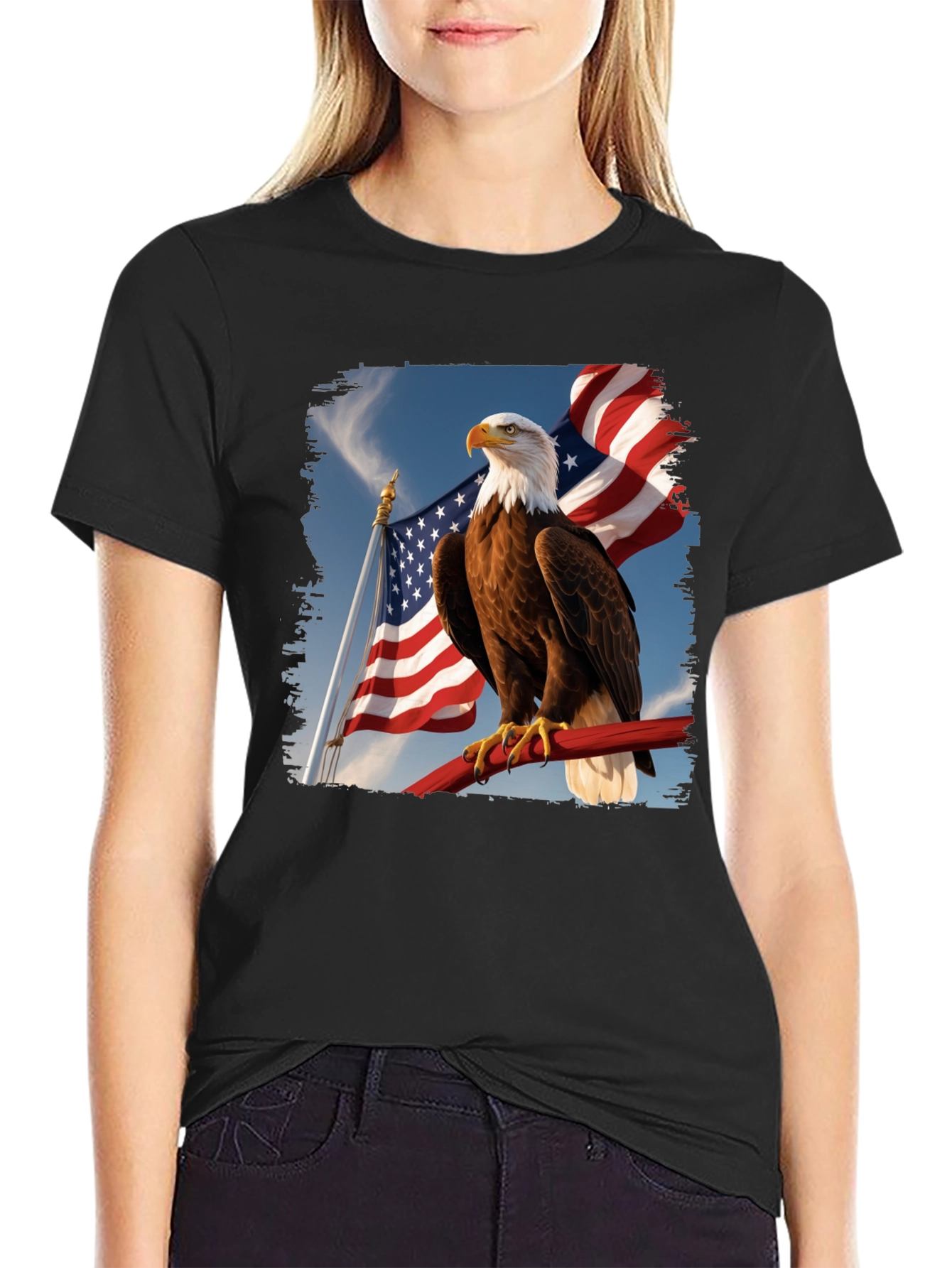 Eagle & American Flag Graphic Tee