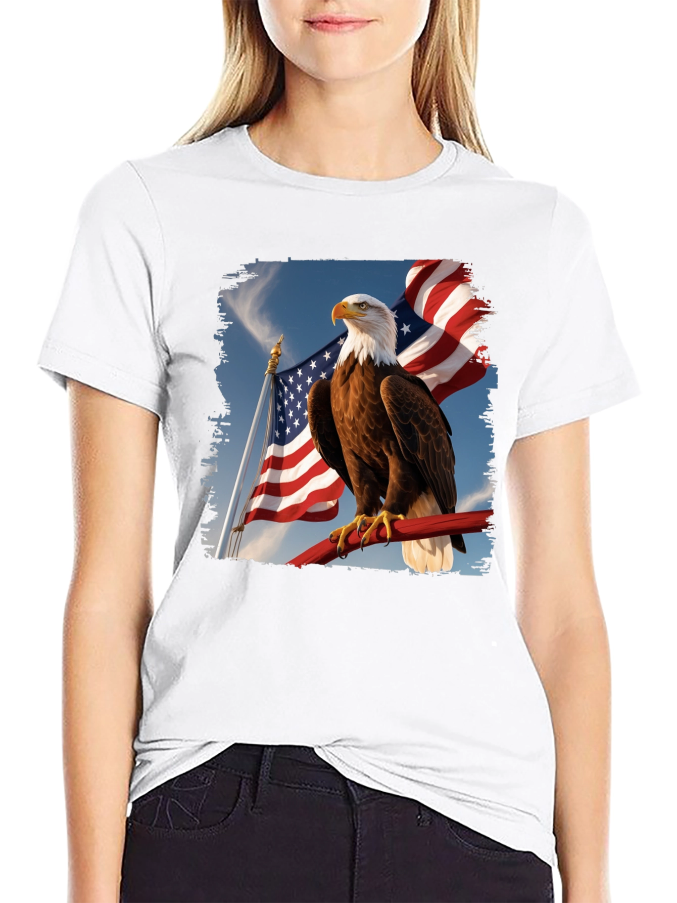 Eagle & American Flag Graphic Tee
