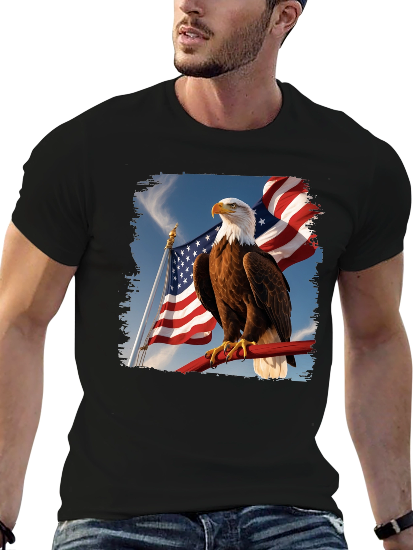 Eagle & American Flag Graphic Tee