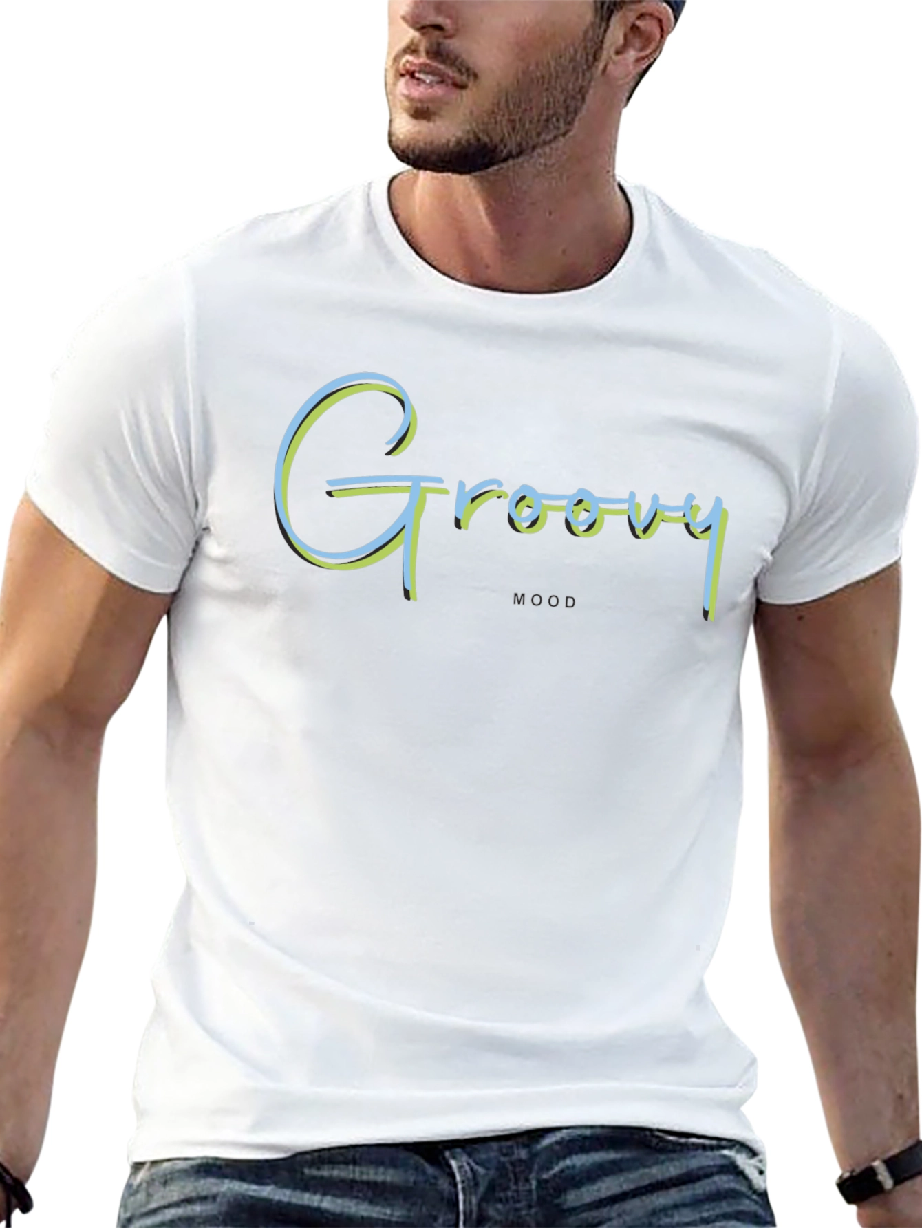 Groovy Mood T-Shirt - Retro Style Black Tee