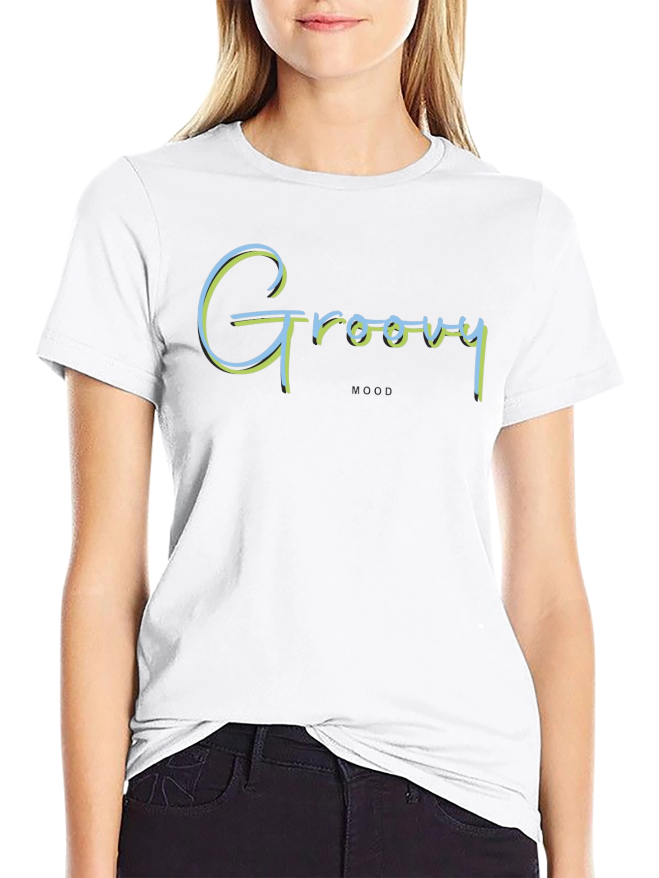 Groovy Mood T-Shirt - Retro Style Black Tee