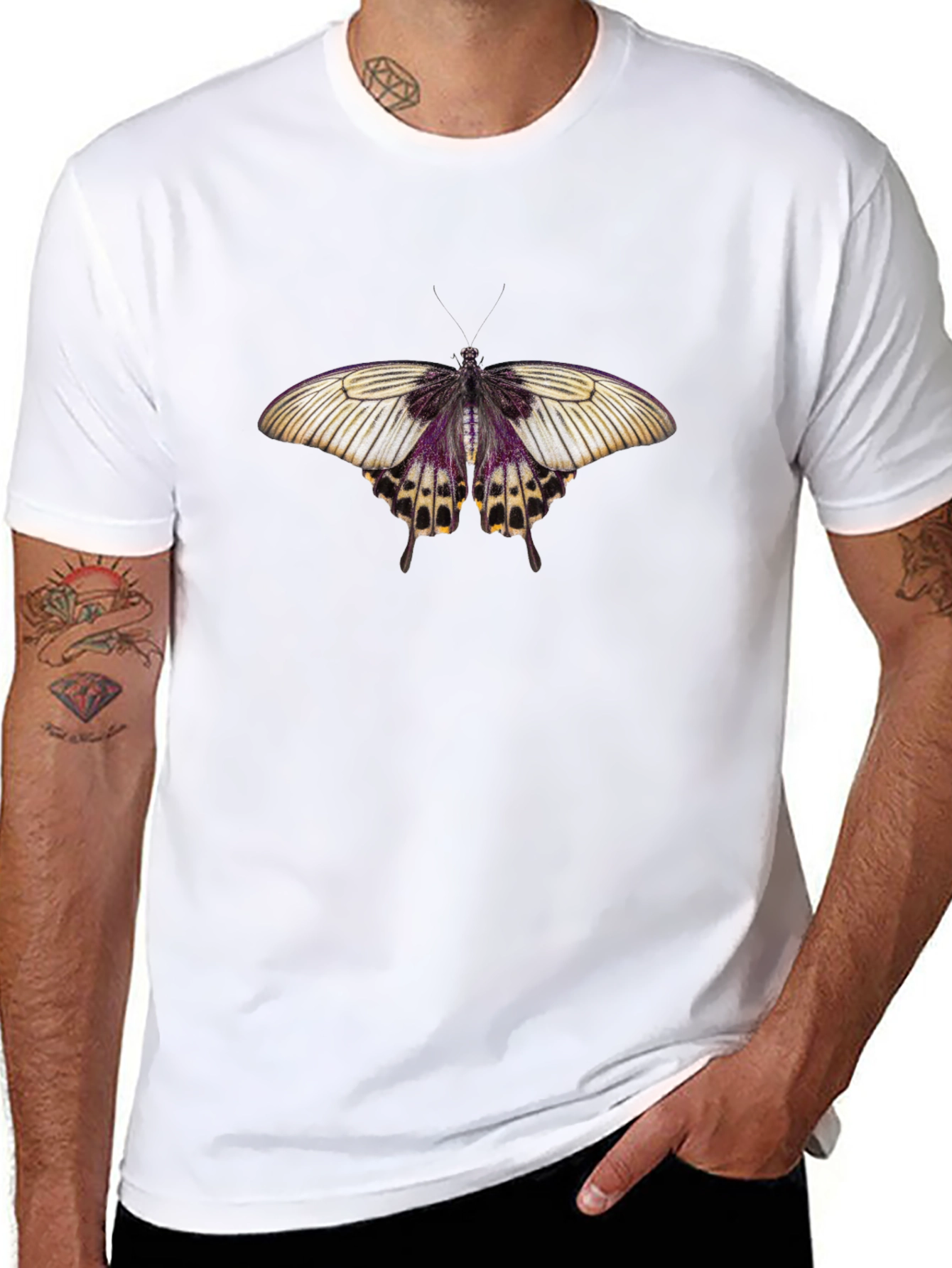 Butterfly Graphic T-Shirt - Stylish Black Tee