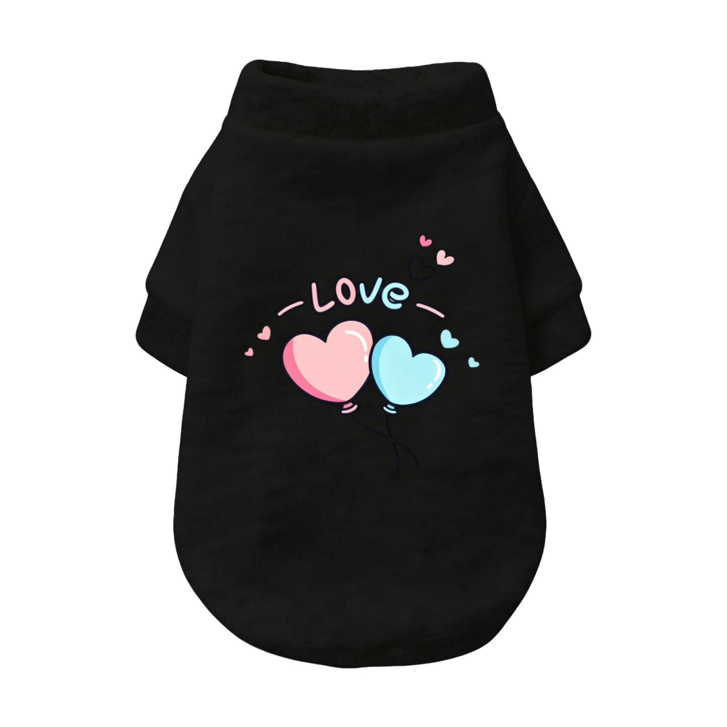Sweet LOVE Heart Balloon Print Gentle Puppy Sweater