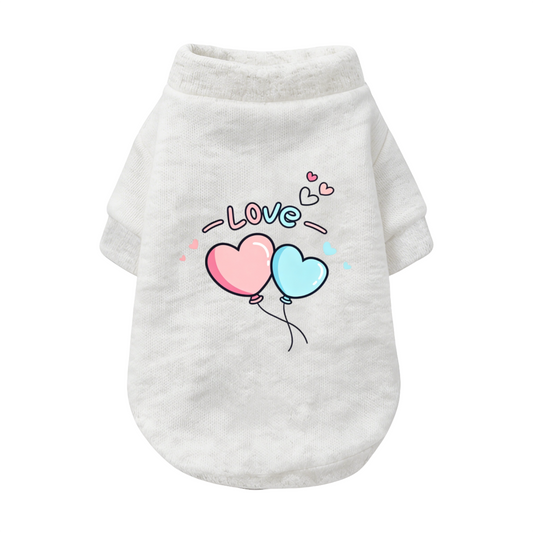 Sweet LOVE Heart Balloon Print Gentle Puppy Sweater