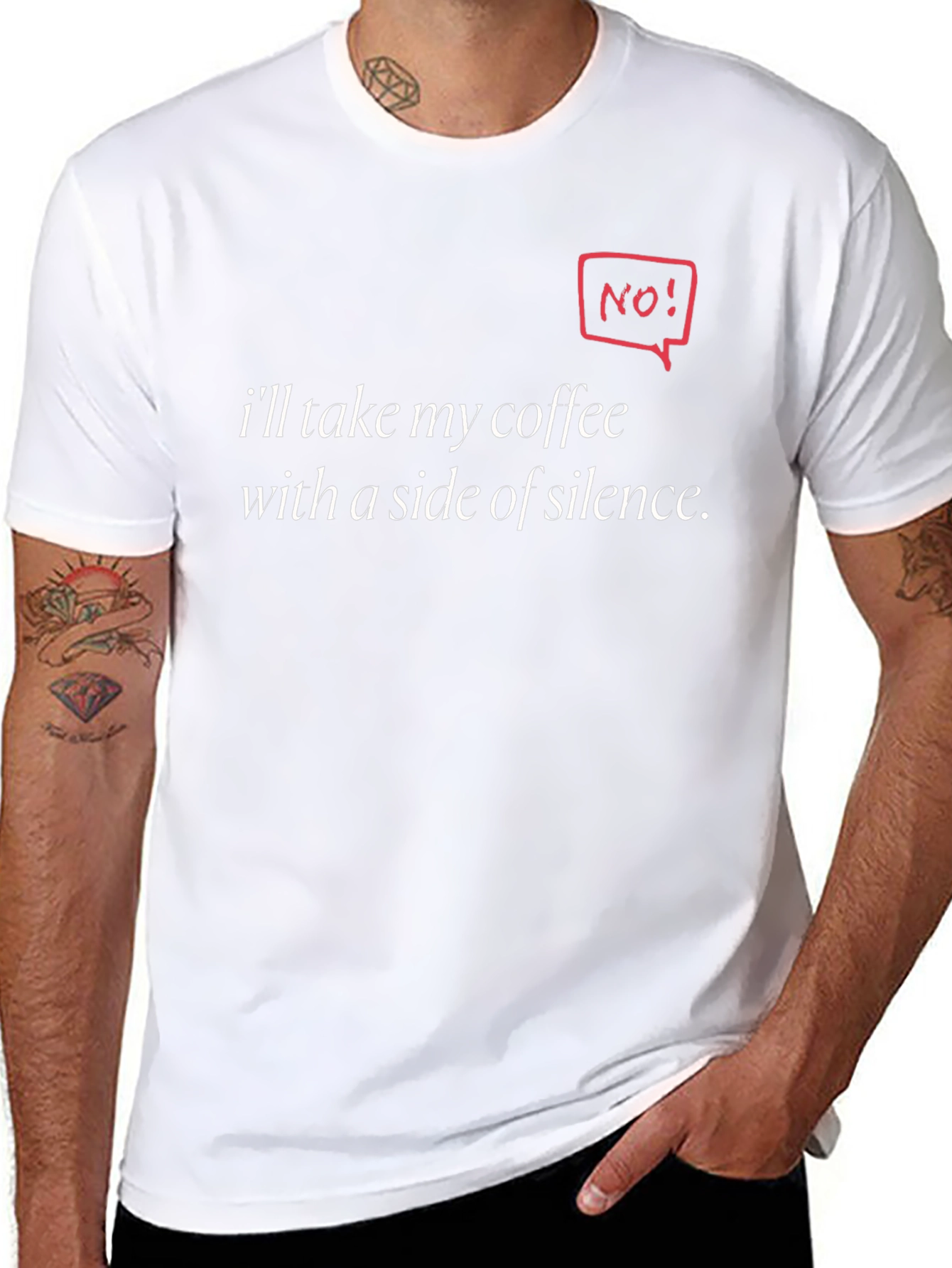 Coffee & Silence Graphic Tee - Introvert Humor