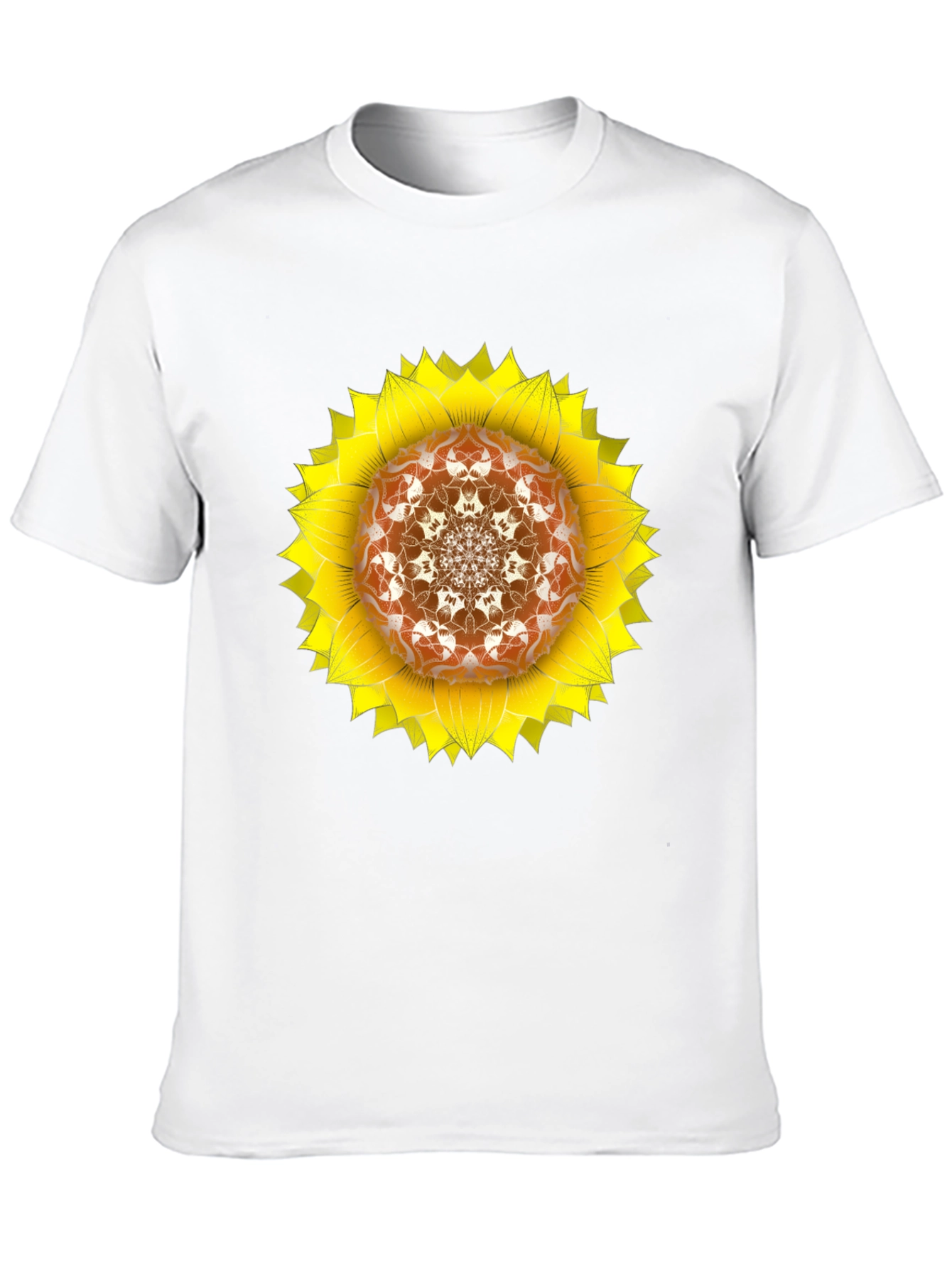 Sunflower Mandala Black T-Shirt