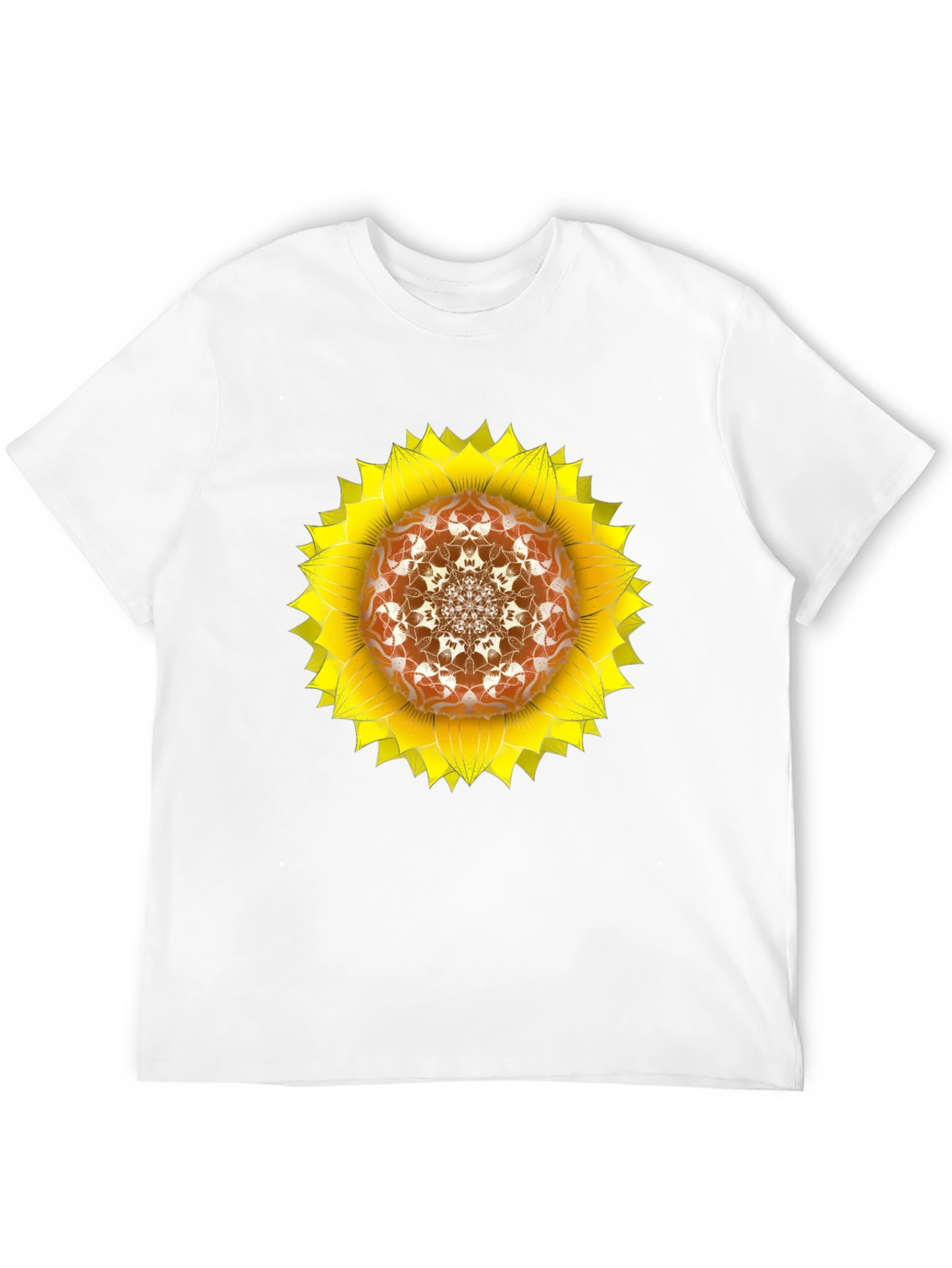 Sunflower Mandala Black T-Shirt