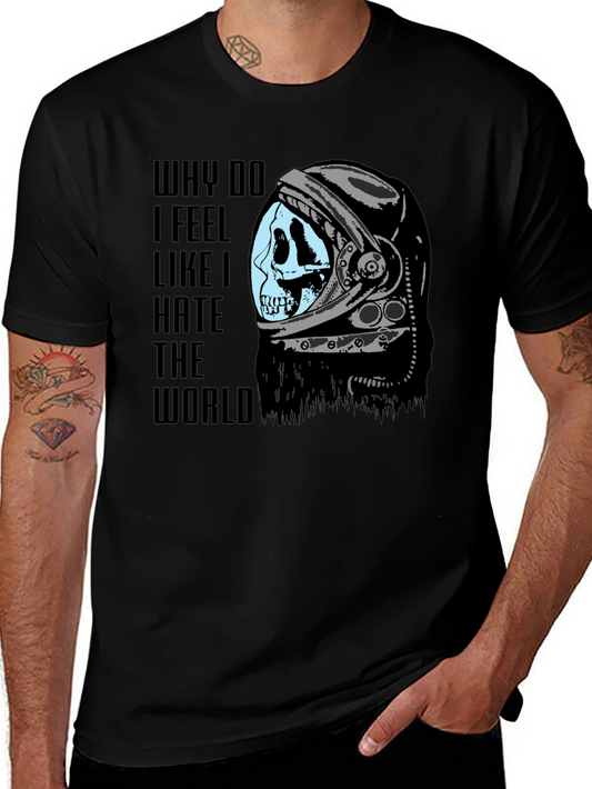 Astronaut Skull Graphic Tee - I Hate The World