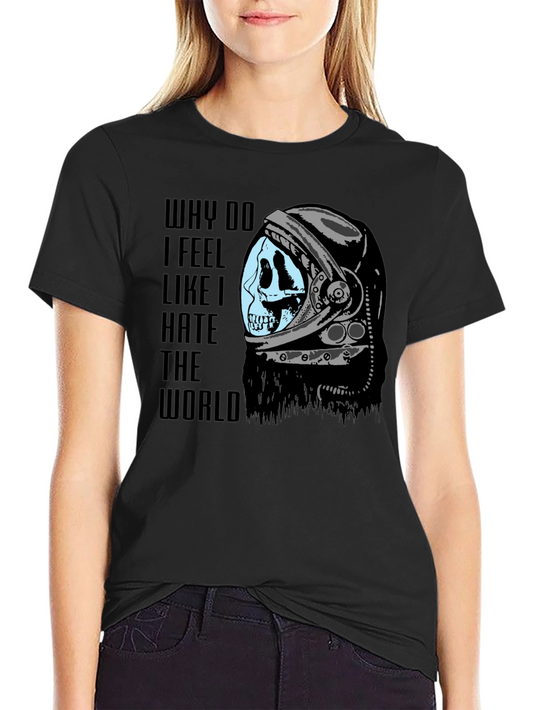Astronaut Skull Graphic Tee - I Hate The World