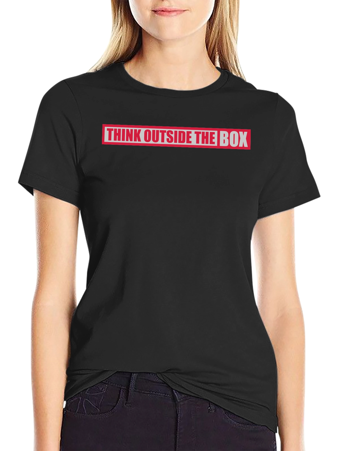 Think Outside the Box Graphic Tee - Black