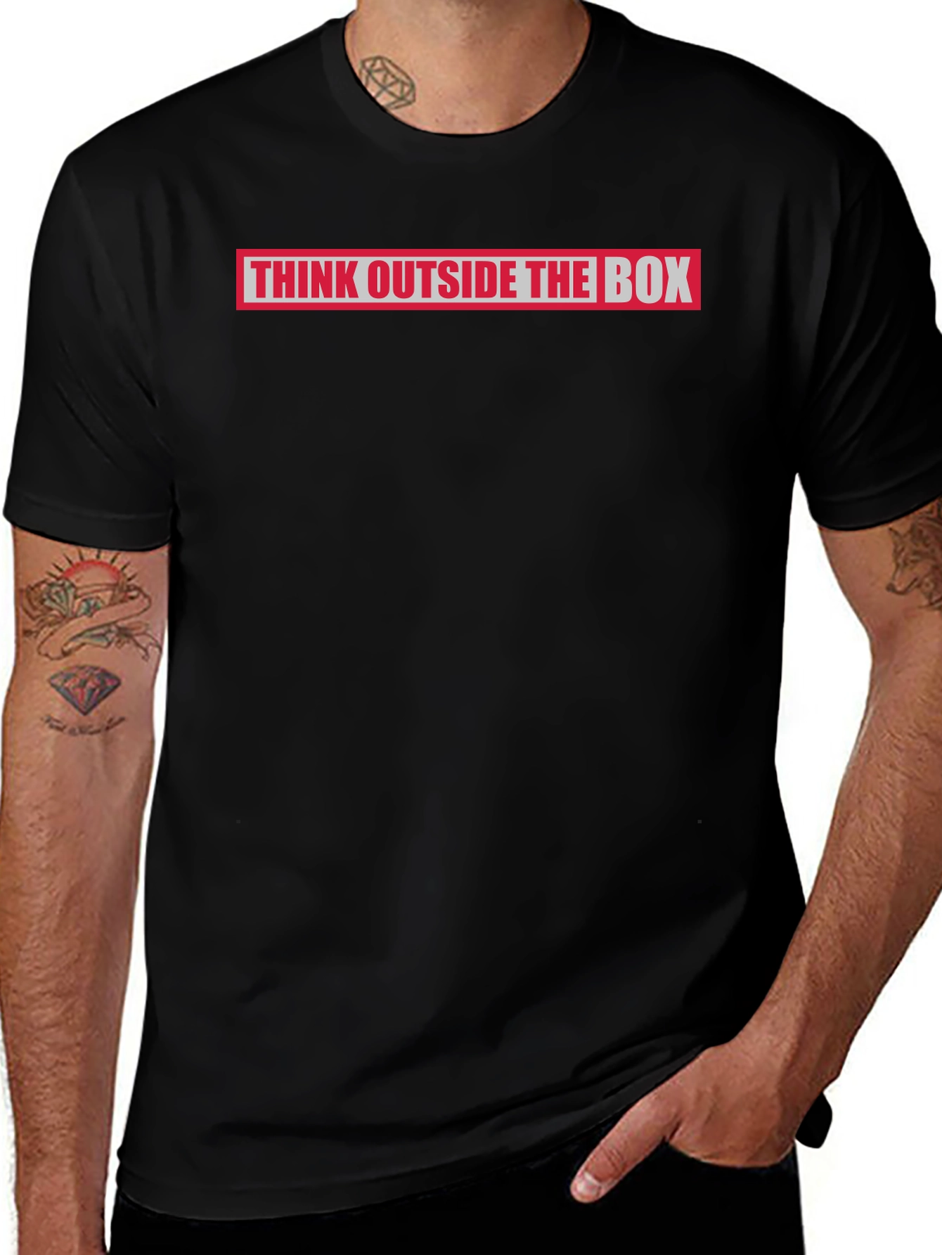 Think Outside the Box Graphic Tee - Black