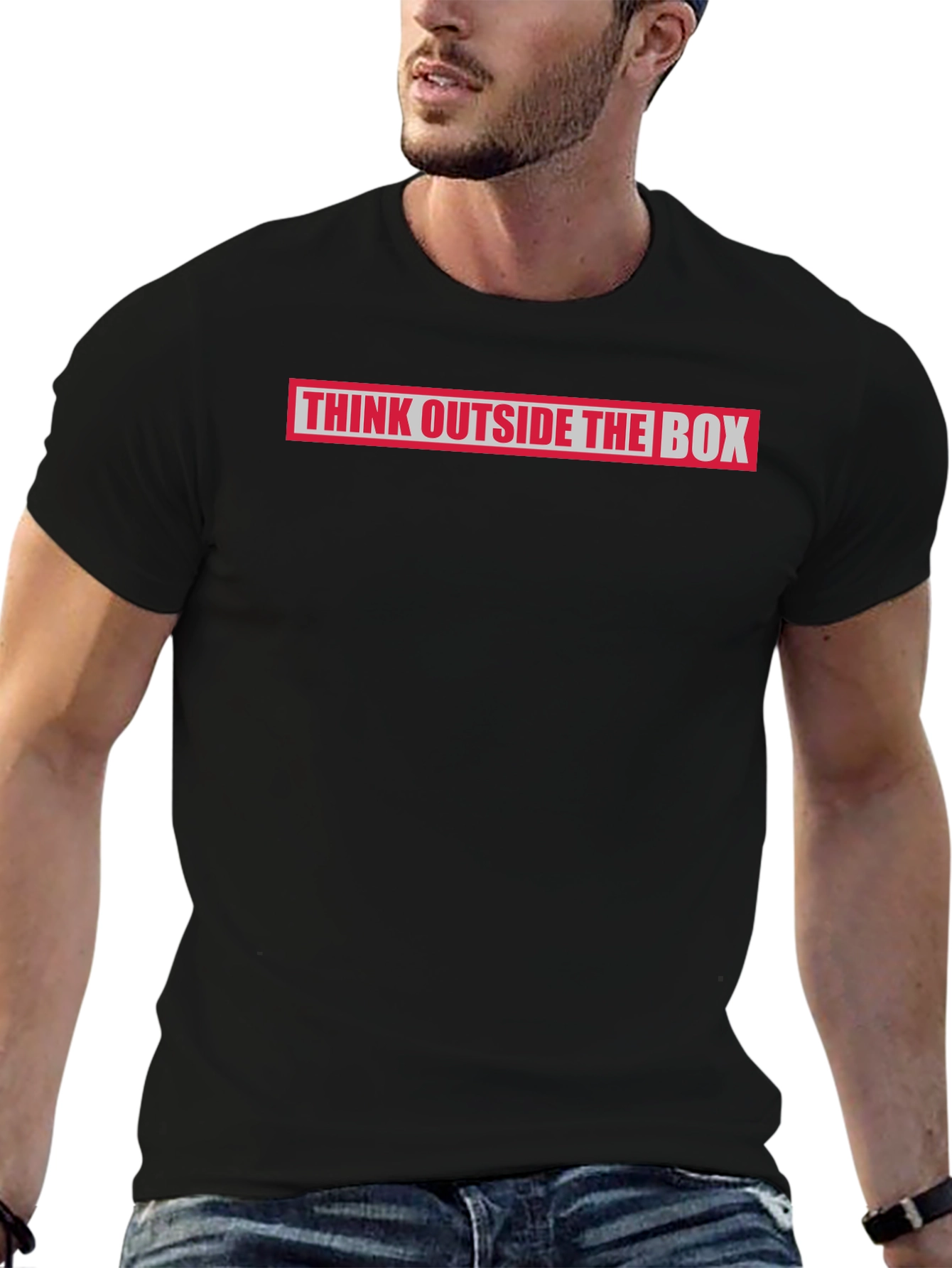 Think Outside the Box Graphic Tee - Black