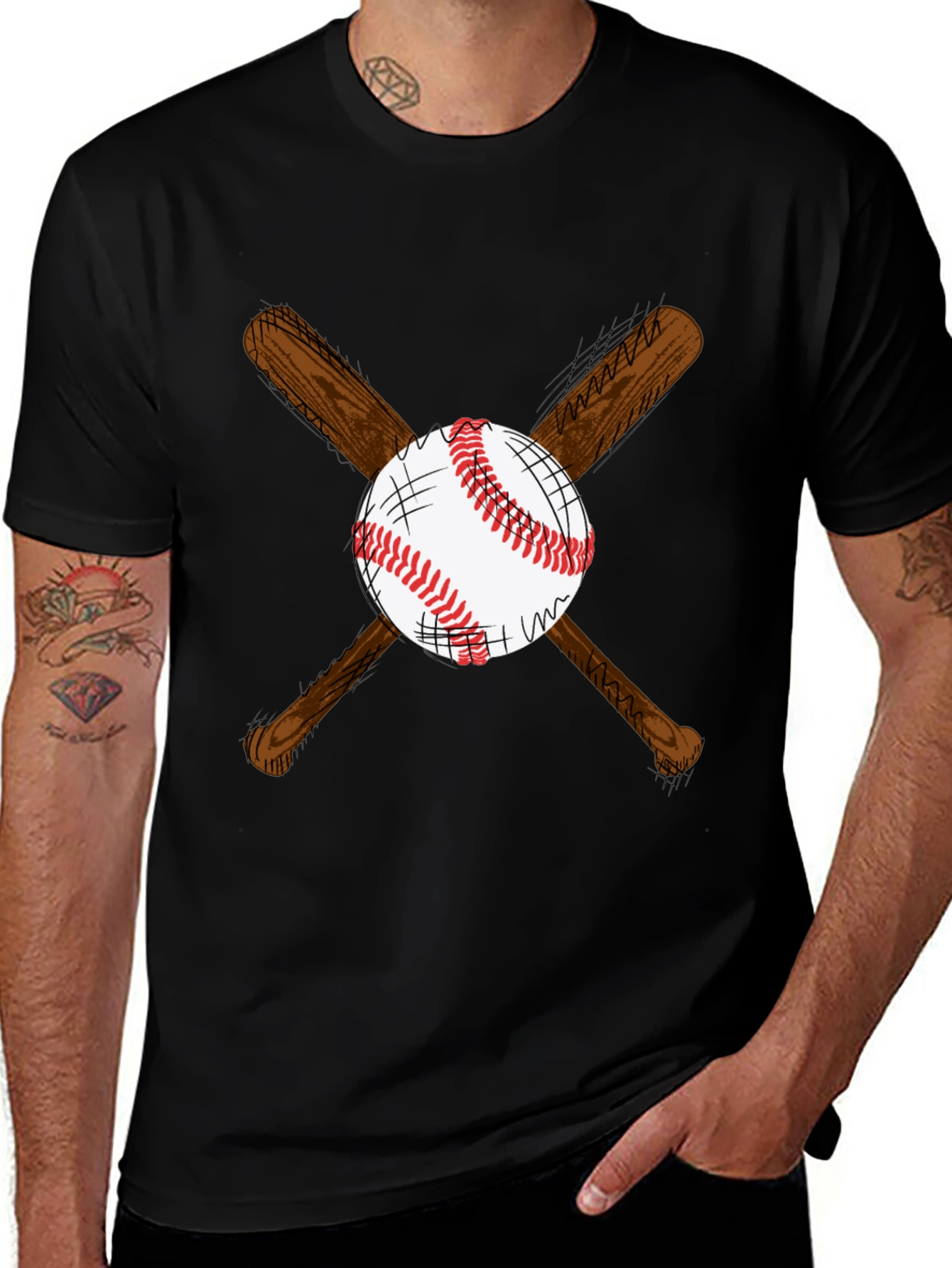 Baseball Bats and Ball Graphic T-Shirt
