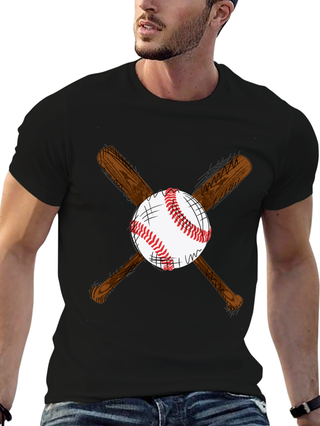 Baseball Bats and Ball Graphic T-Shirt