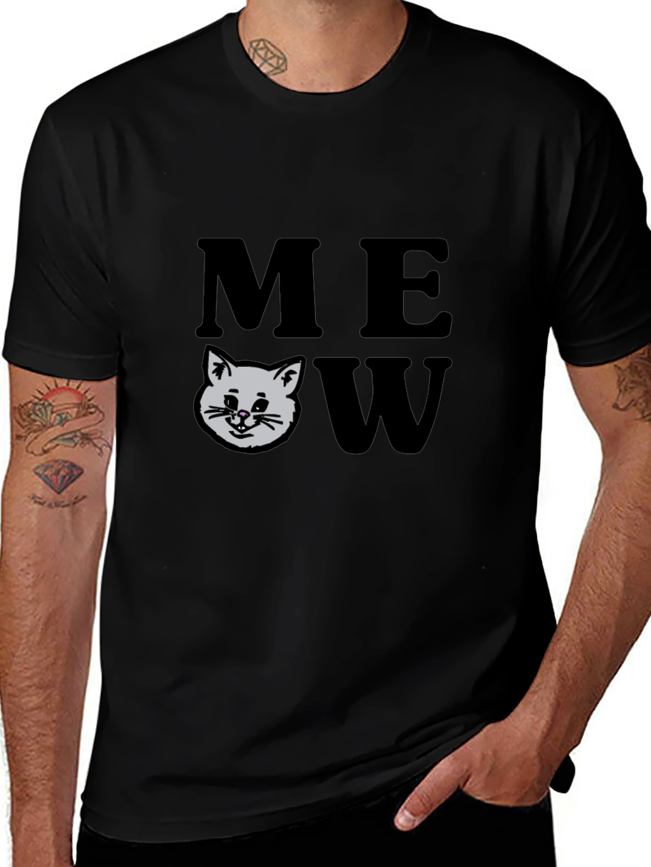 Meow Cat Graphic Tee - Trendy Unisex Shirt