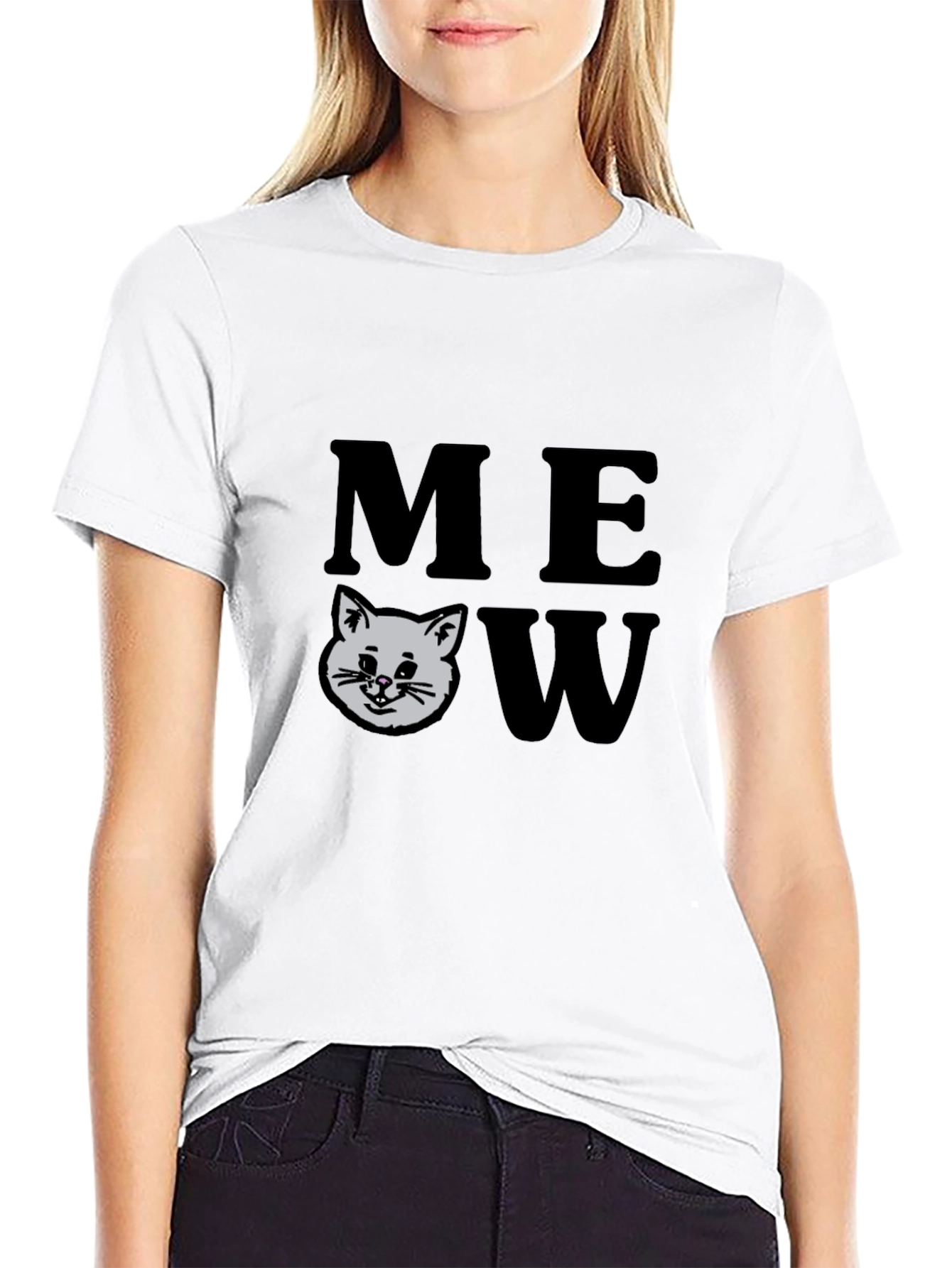 Meow Cat Graphic Tee - Trendy Unisex Shirt