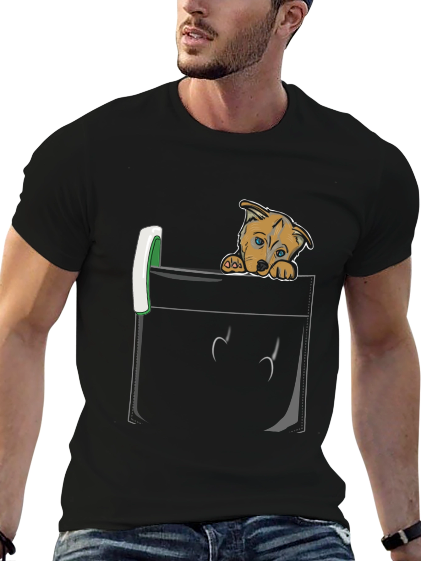Puppy Peek Pocket Tee