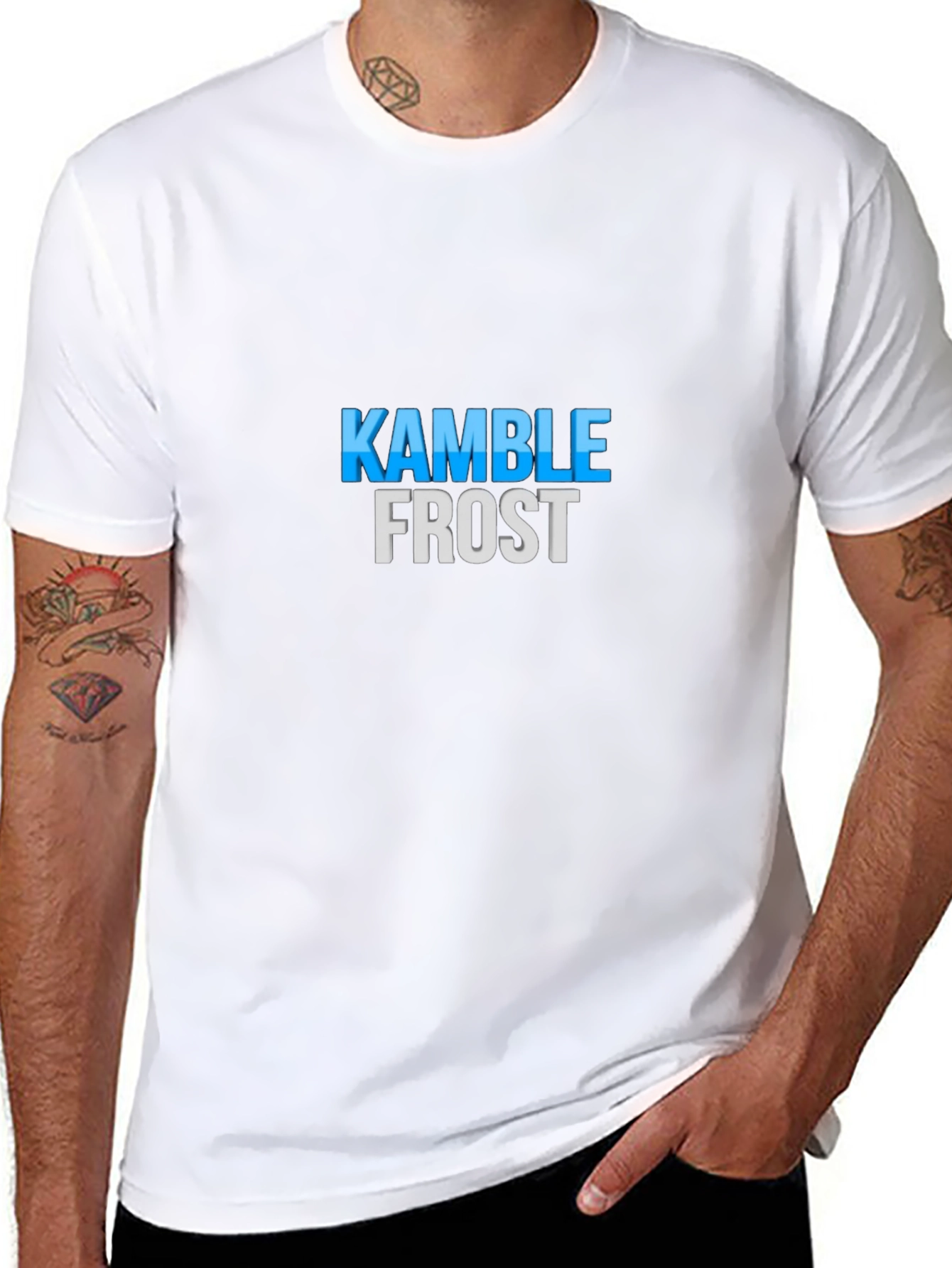 Kamble Frost Graphic Tee - Black Cotton Blend Shirt