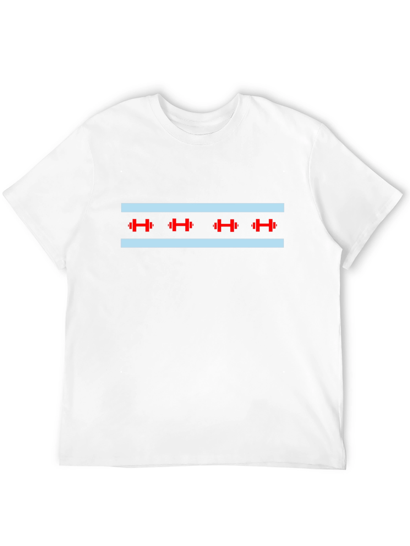 Chicago Flag Barbell T-Shirt - Gym & Fitness