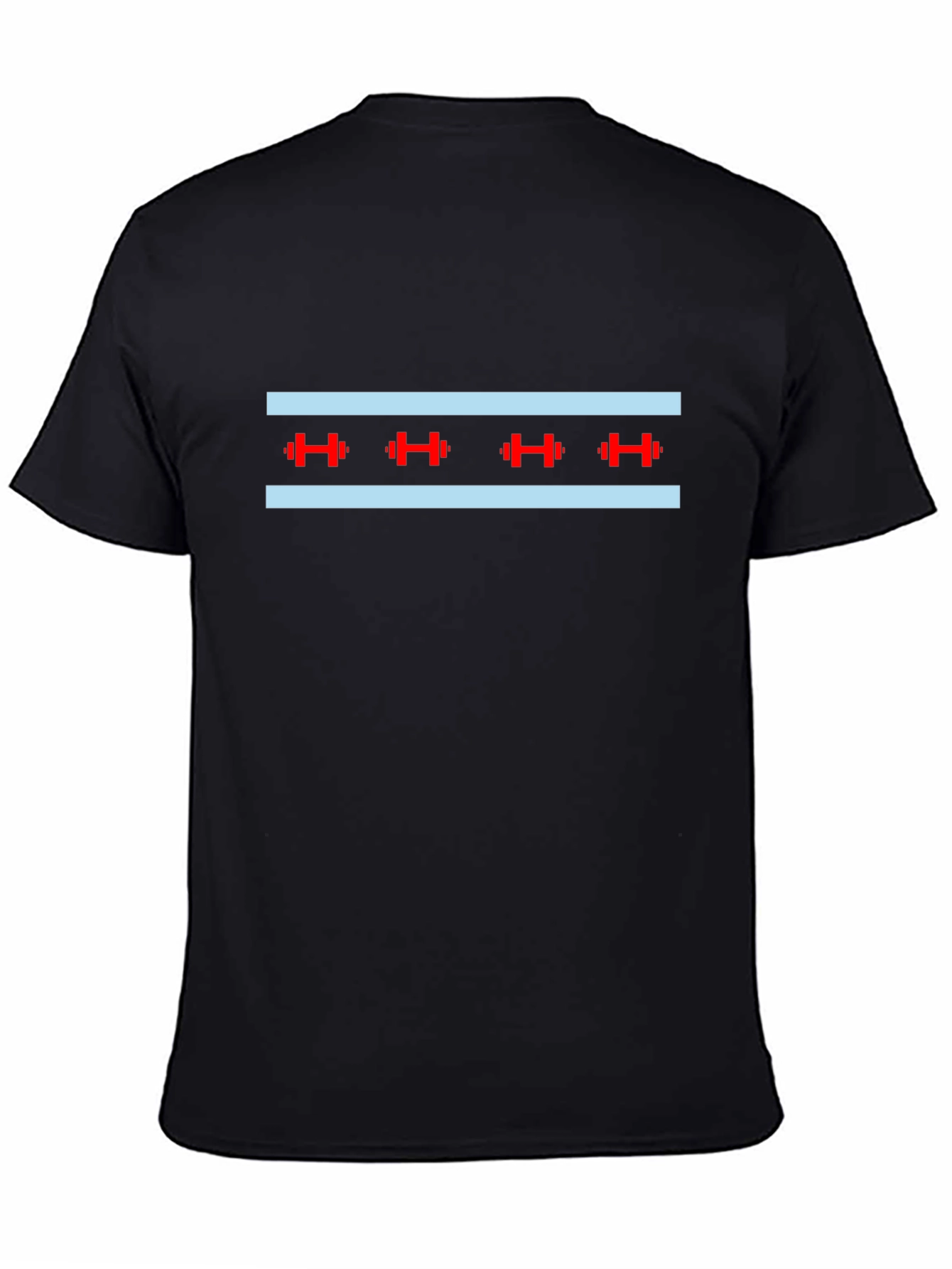 Chicago Flag Barbell T-Shirt - Gym & Fitness