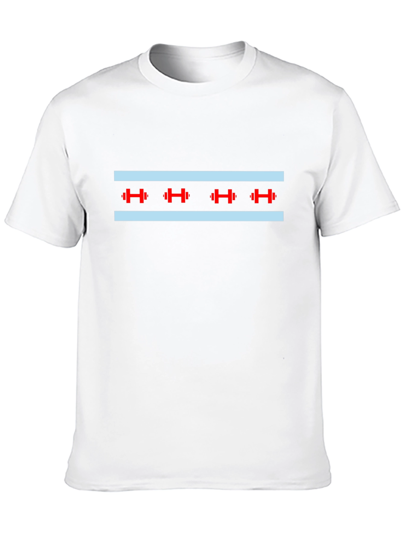 Chicago Flag Barbell T-Shirt - Gym & Fitness