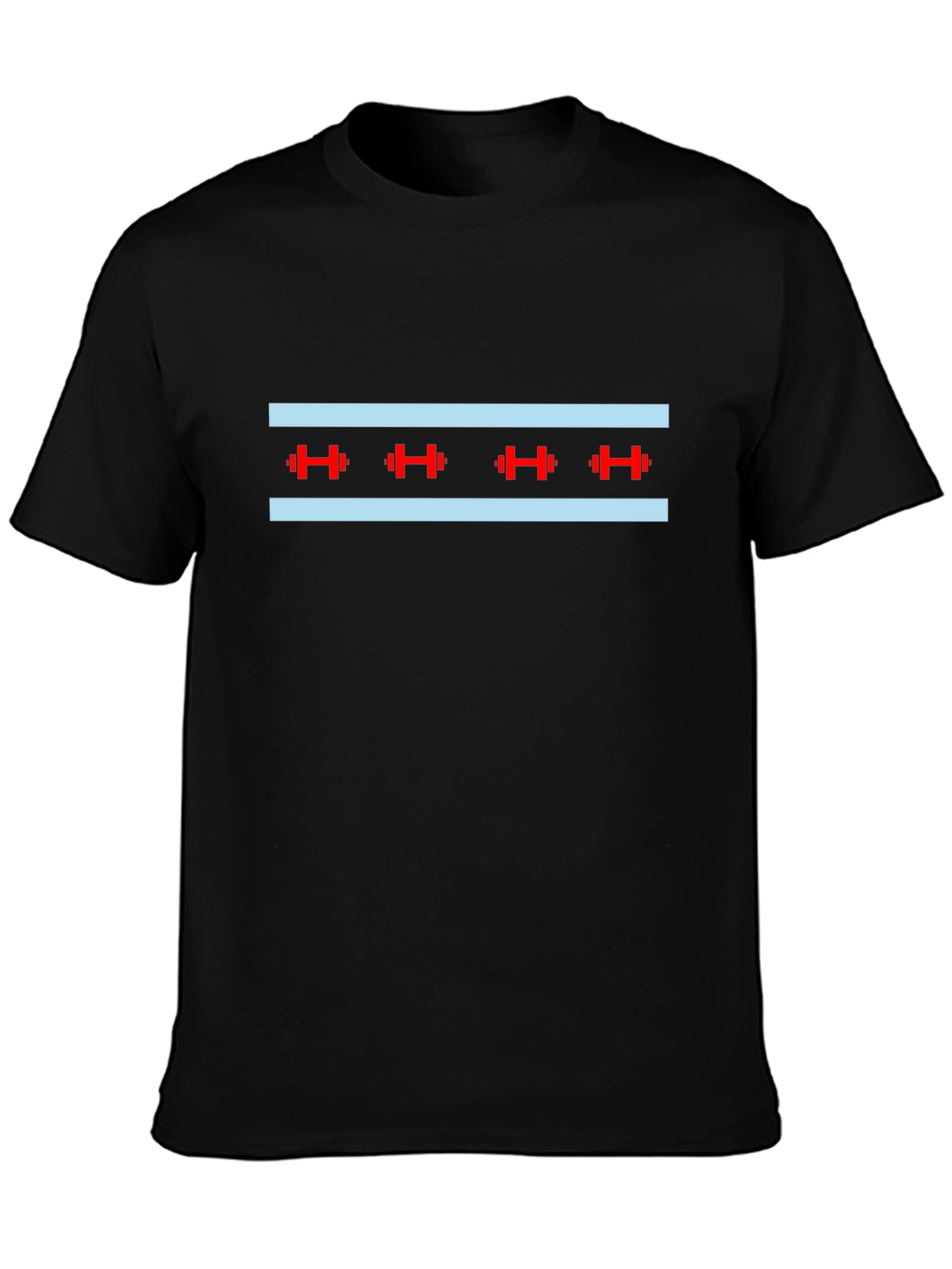 Chicago Flag Barbell T-Shirt - Gym & Fitness