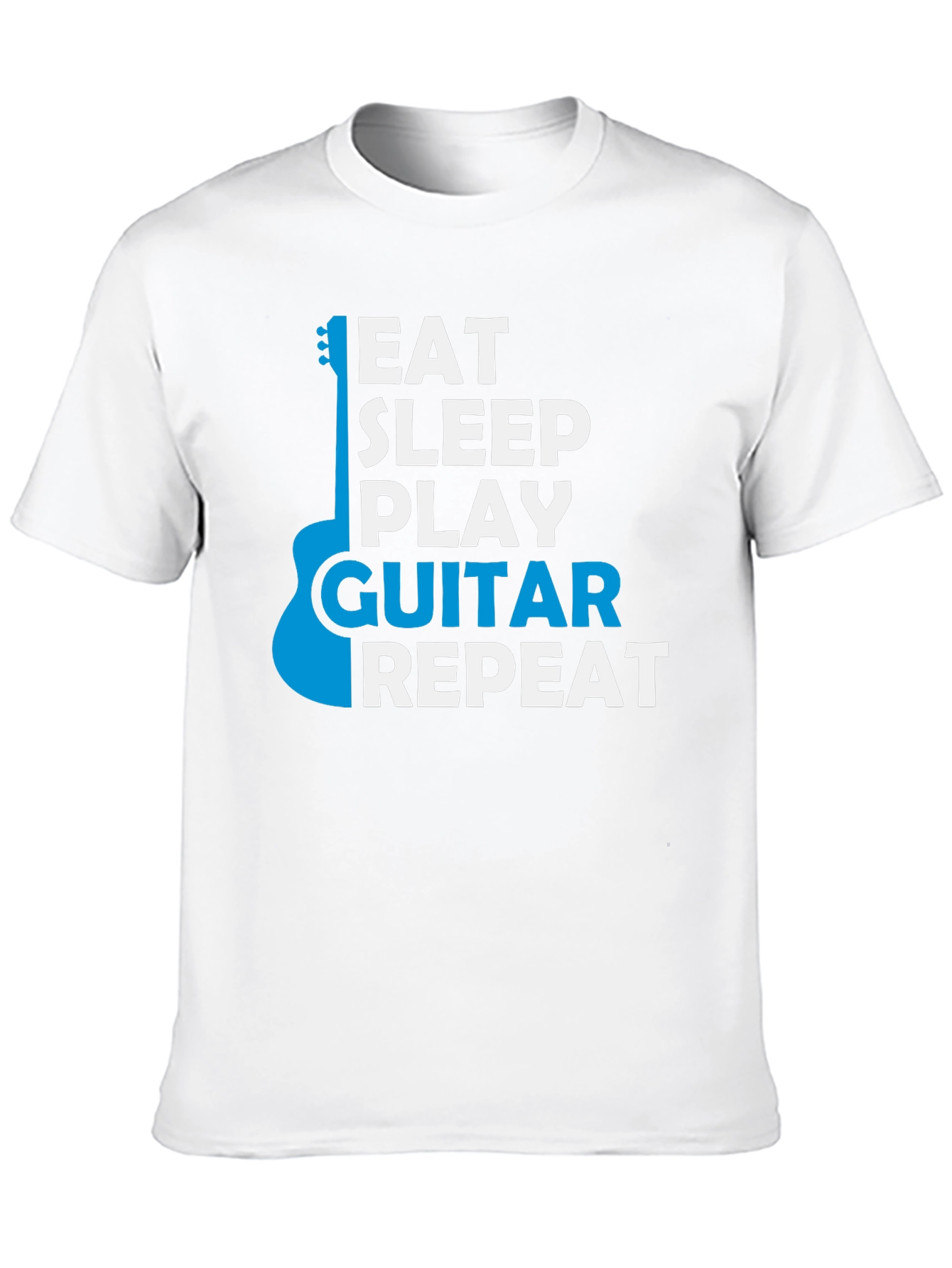 Eat Sleep Play Guitar Repeat Black Graphic T-Shirt