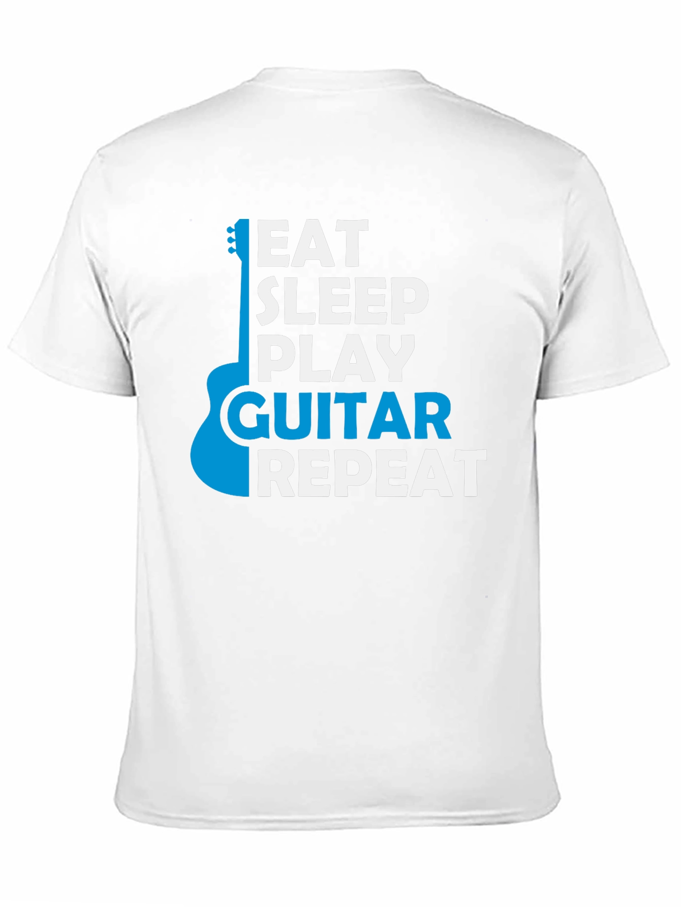 Eat Sleep Play Guitar Repeat Black Graphic T-Shirt