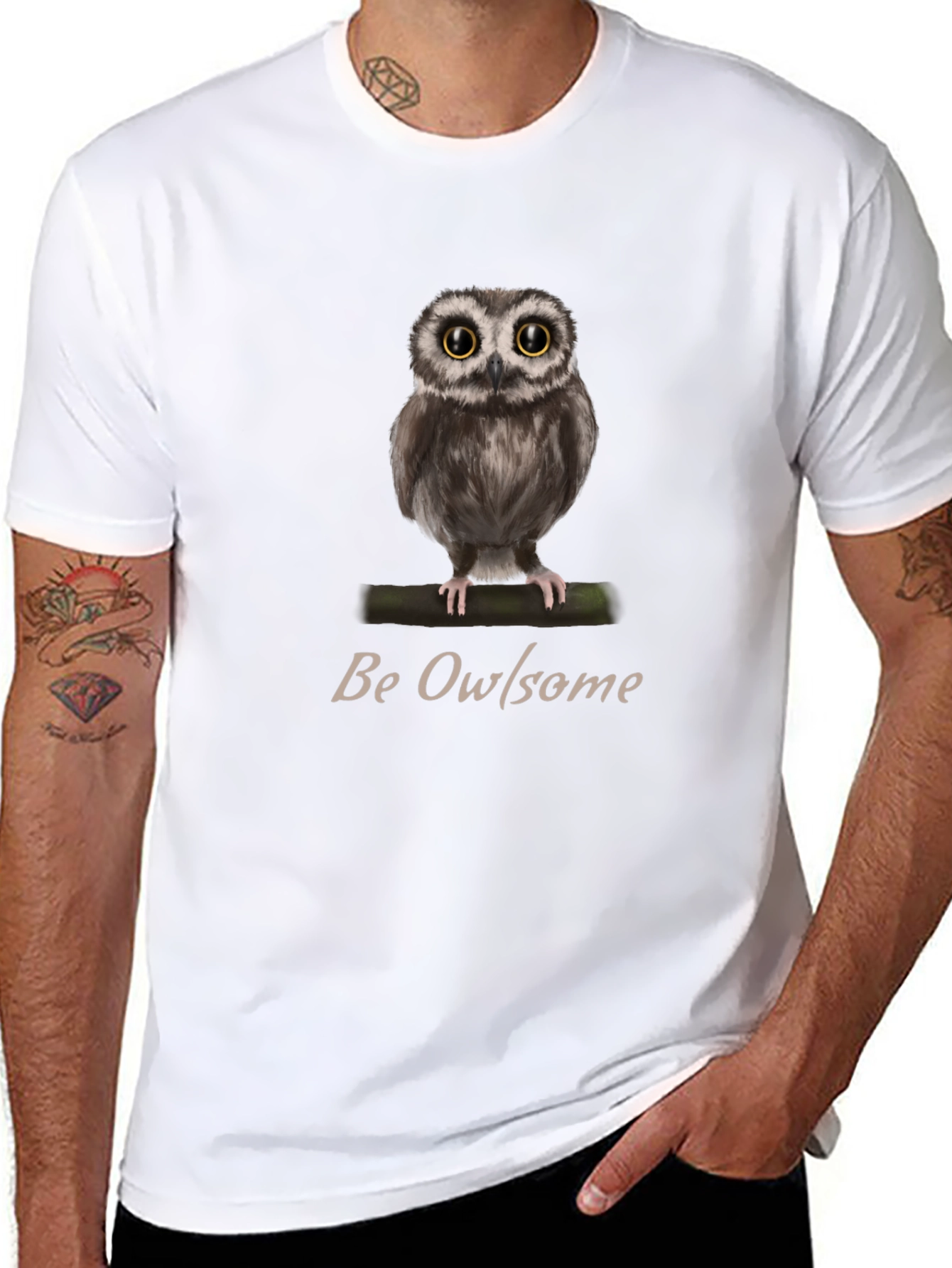 Be Owlsome T-Shirt - Cute Owl Graphic Tee