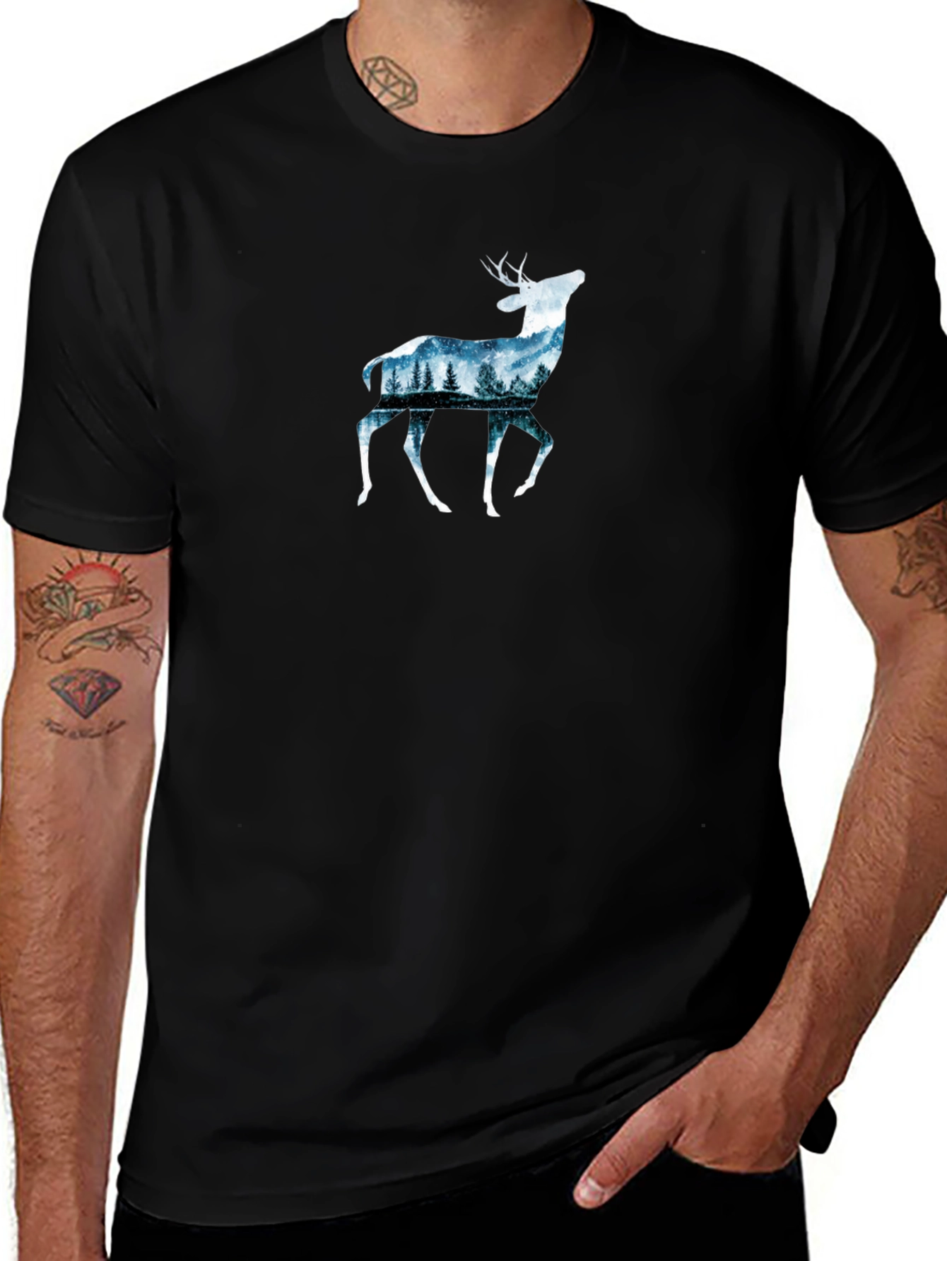 Deer Forest Graphic Tee - Nature Inspired Design