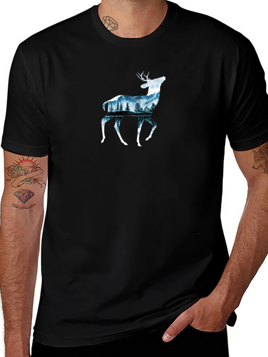 Deer Forest Graphic Tee - Nature Inspired Design