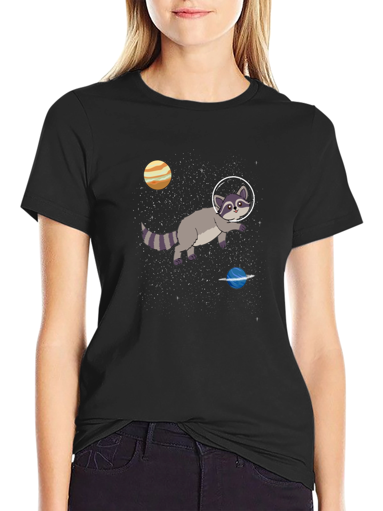 Space Raccoon Graphic T-Shirt - Cosmic Adventures