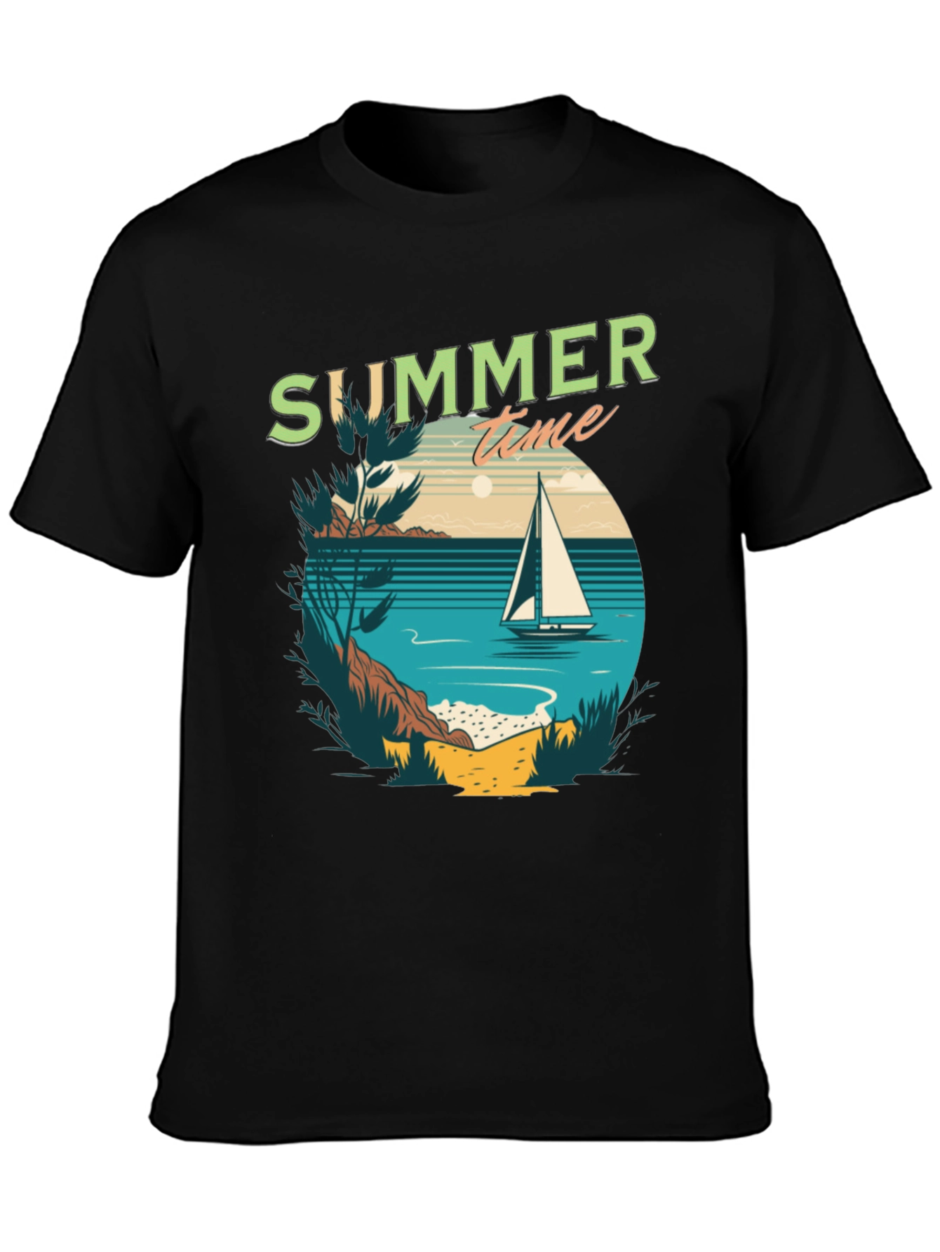 Summer Time Sailboat Graphic T-Shirt