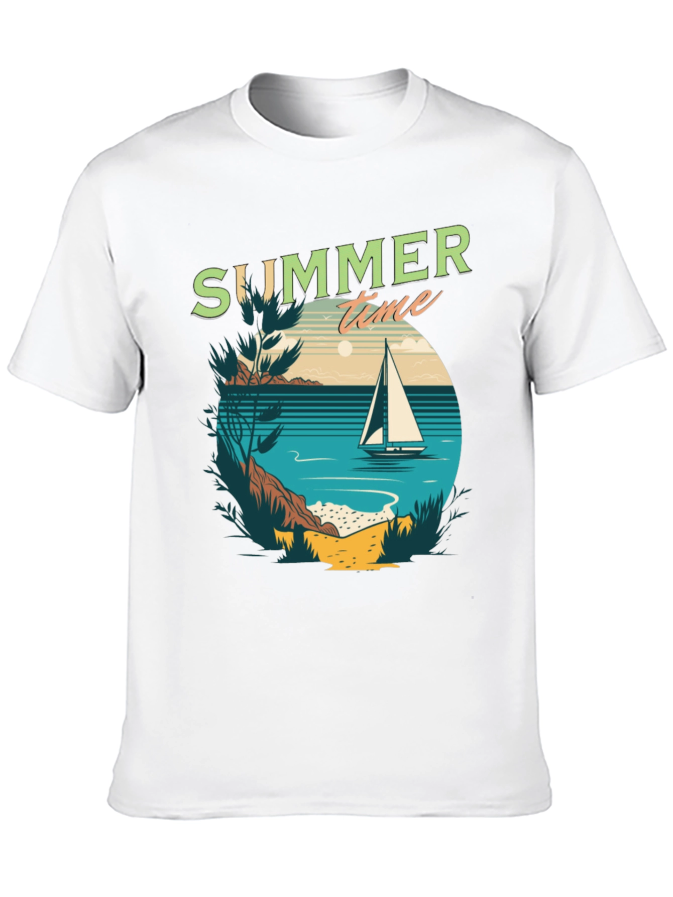 Summer Time Sailboat Graphic T-Shirt