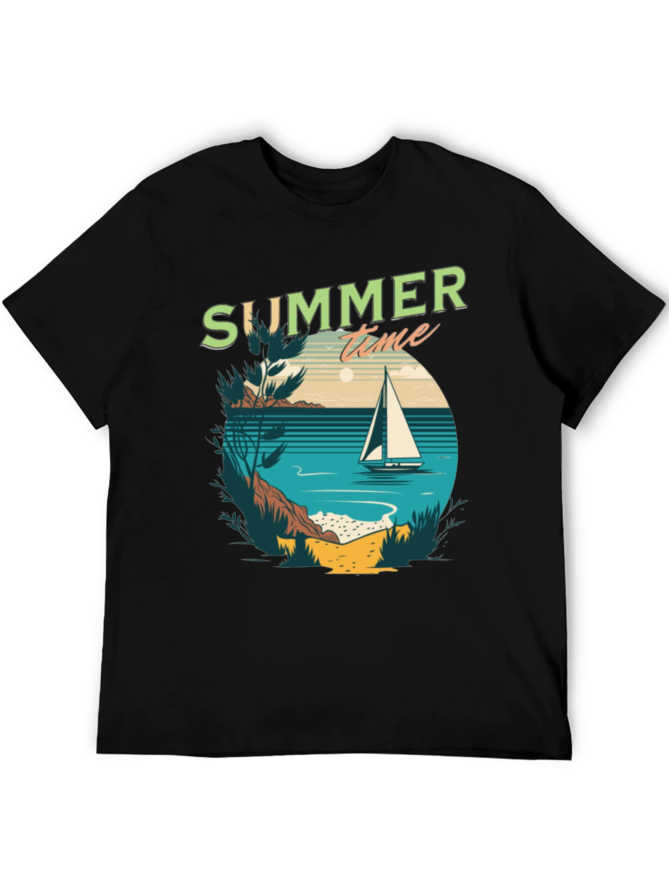 Summer Time Sailboat Graphic T-Shirt
