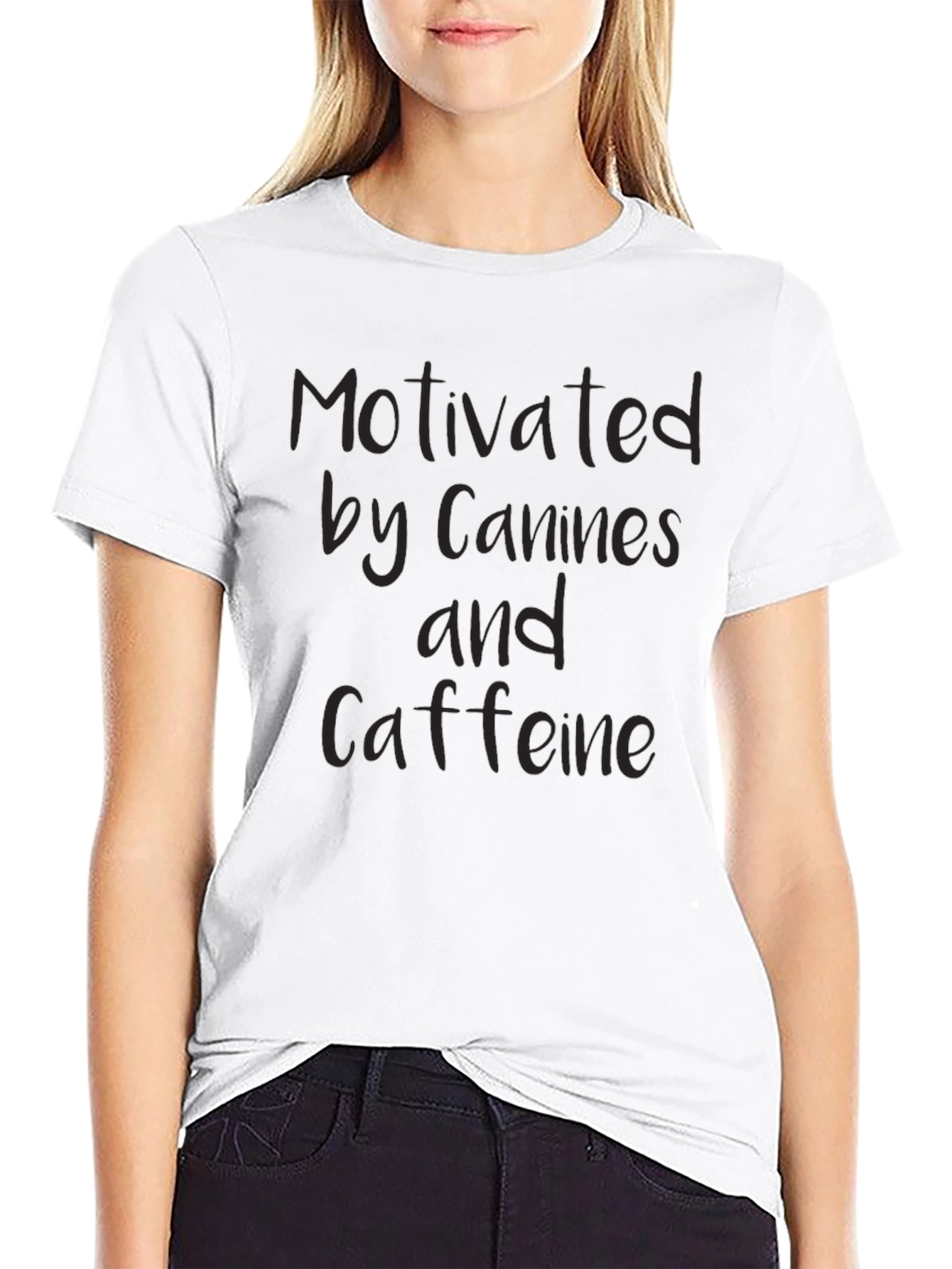 Motivated by Canines & Caffeine Black T-Shirt