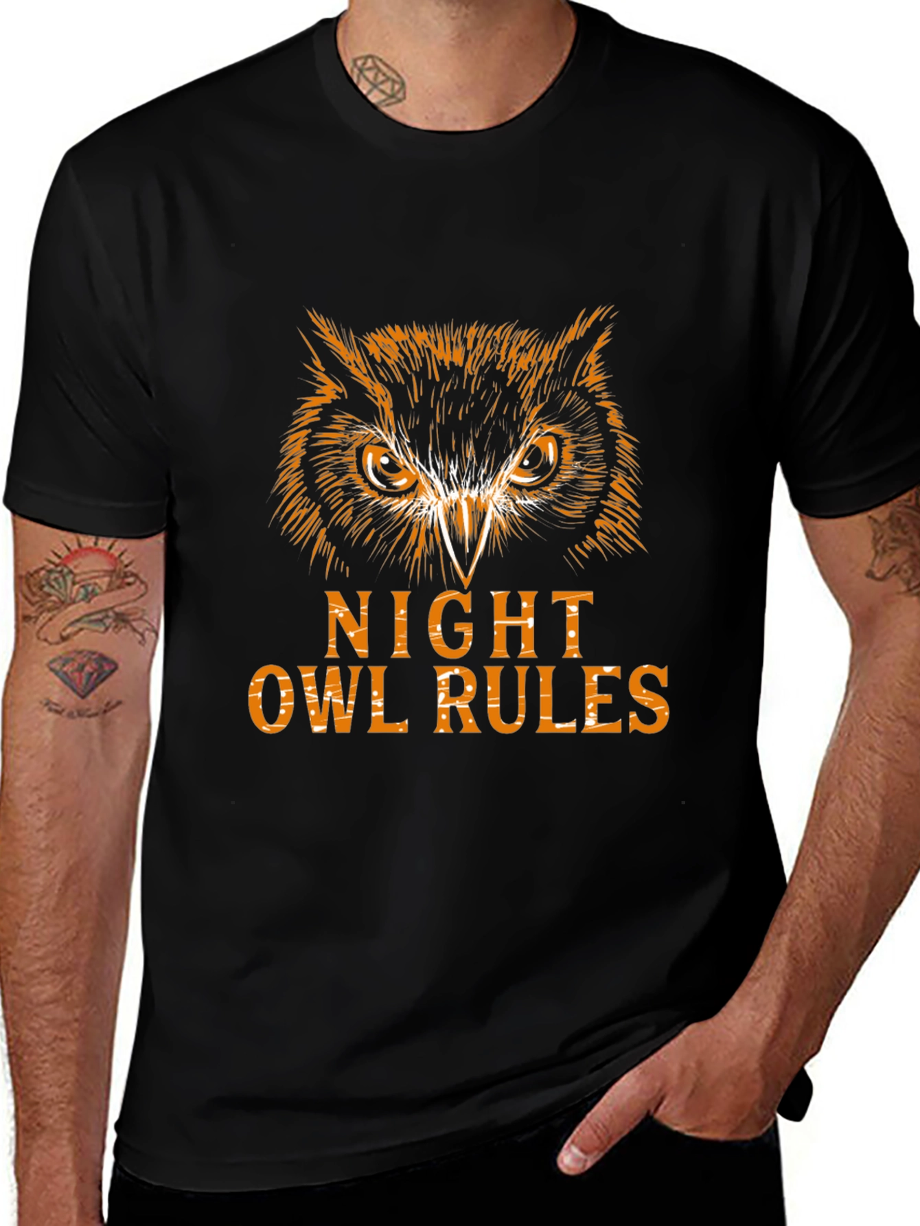 Night Owl Rules Graphic Tee - Black