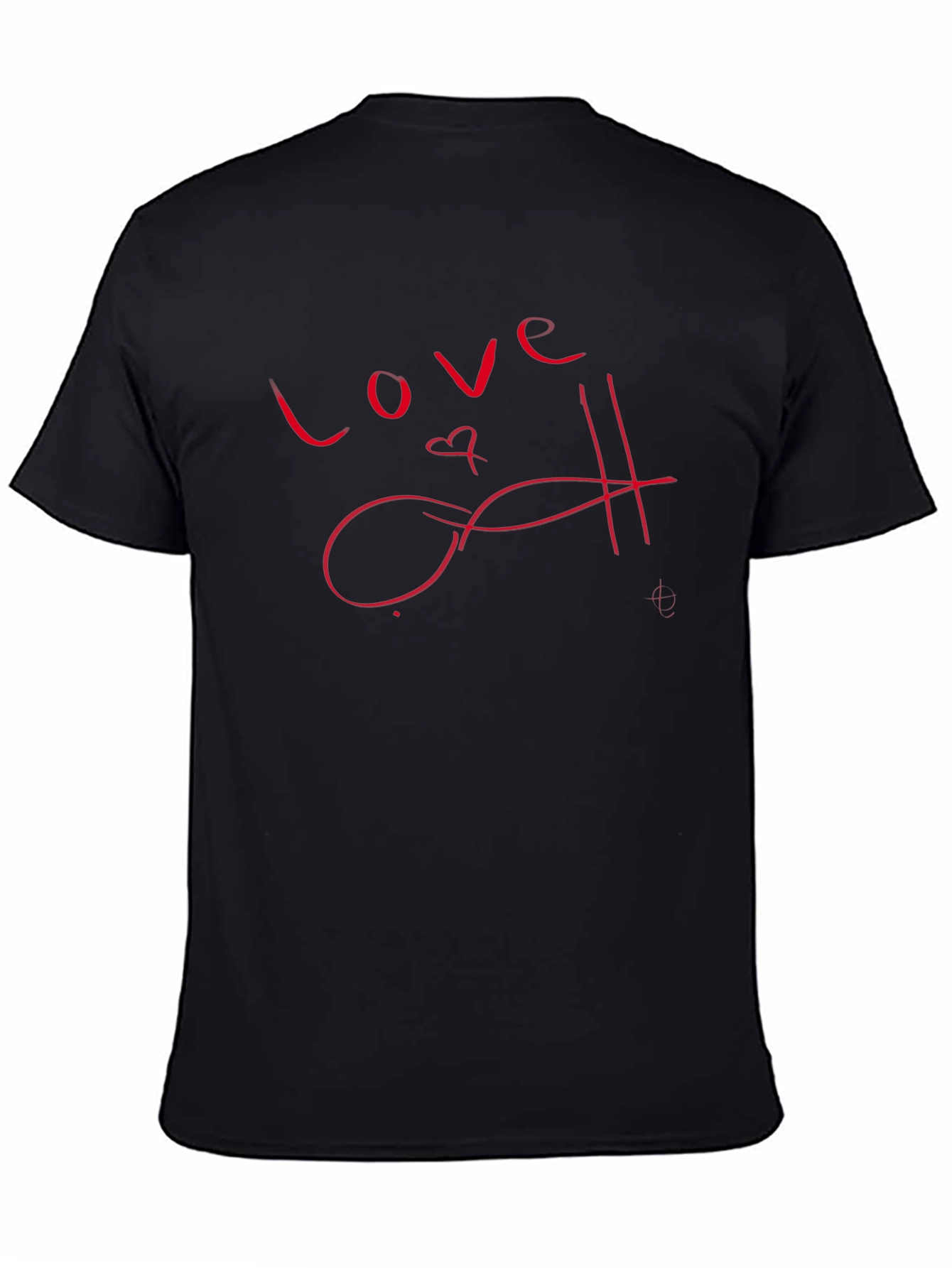 Love Script Black T-Shirt - Stylish and Trendy