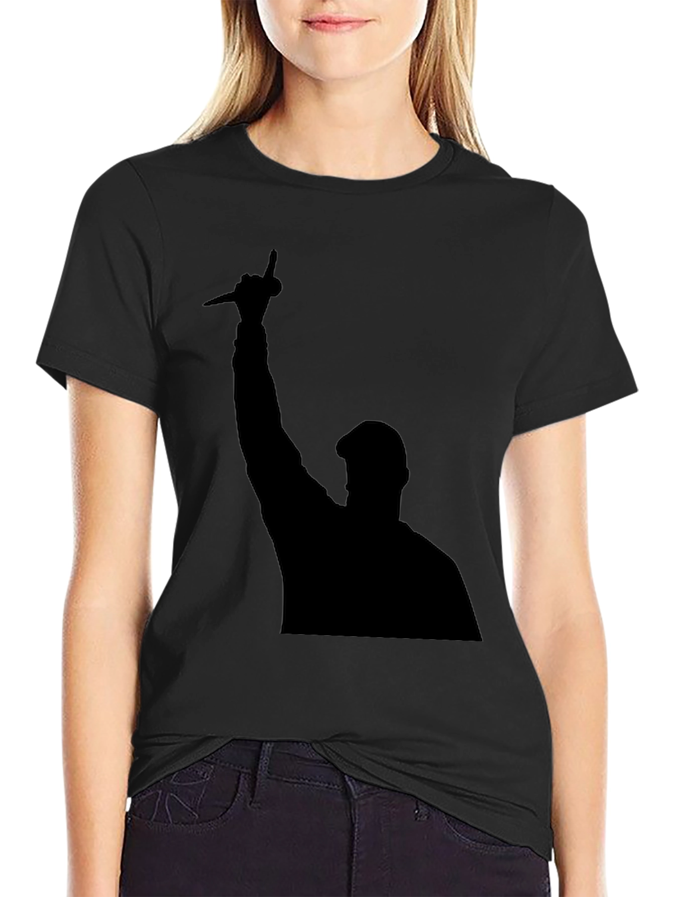 Silhouette Graphic Tee - Bold Black Statement Shirt