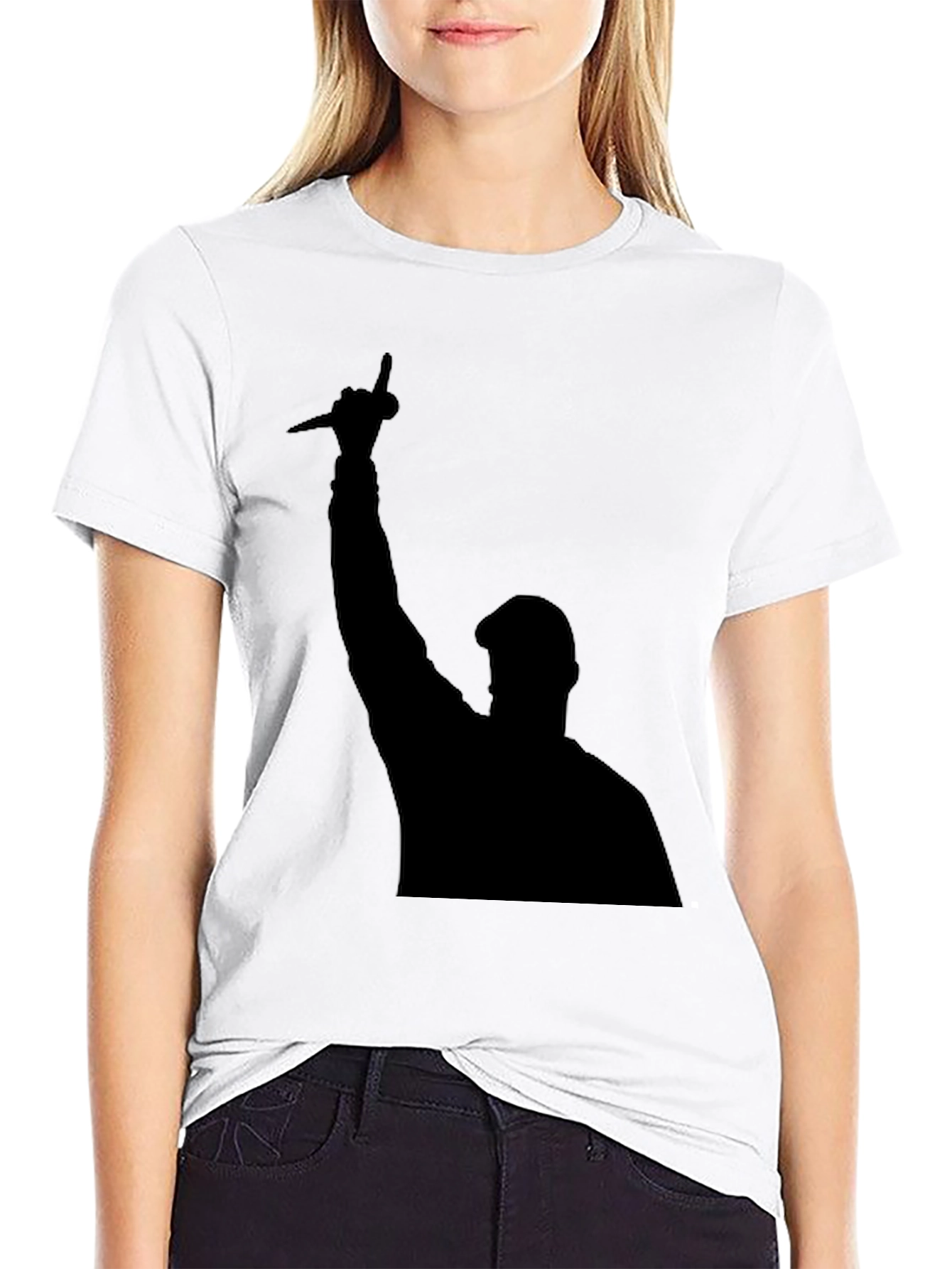 Silhouette Graphic Tee - Bold Black Statement Shirt