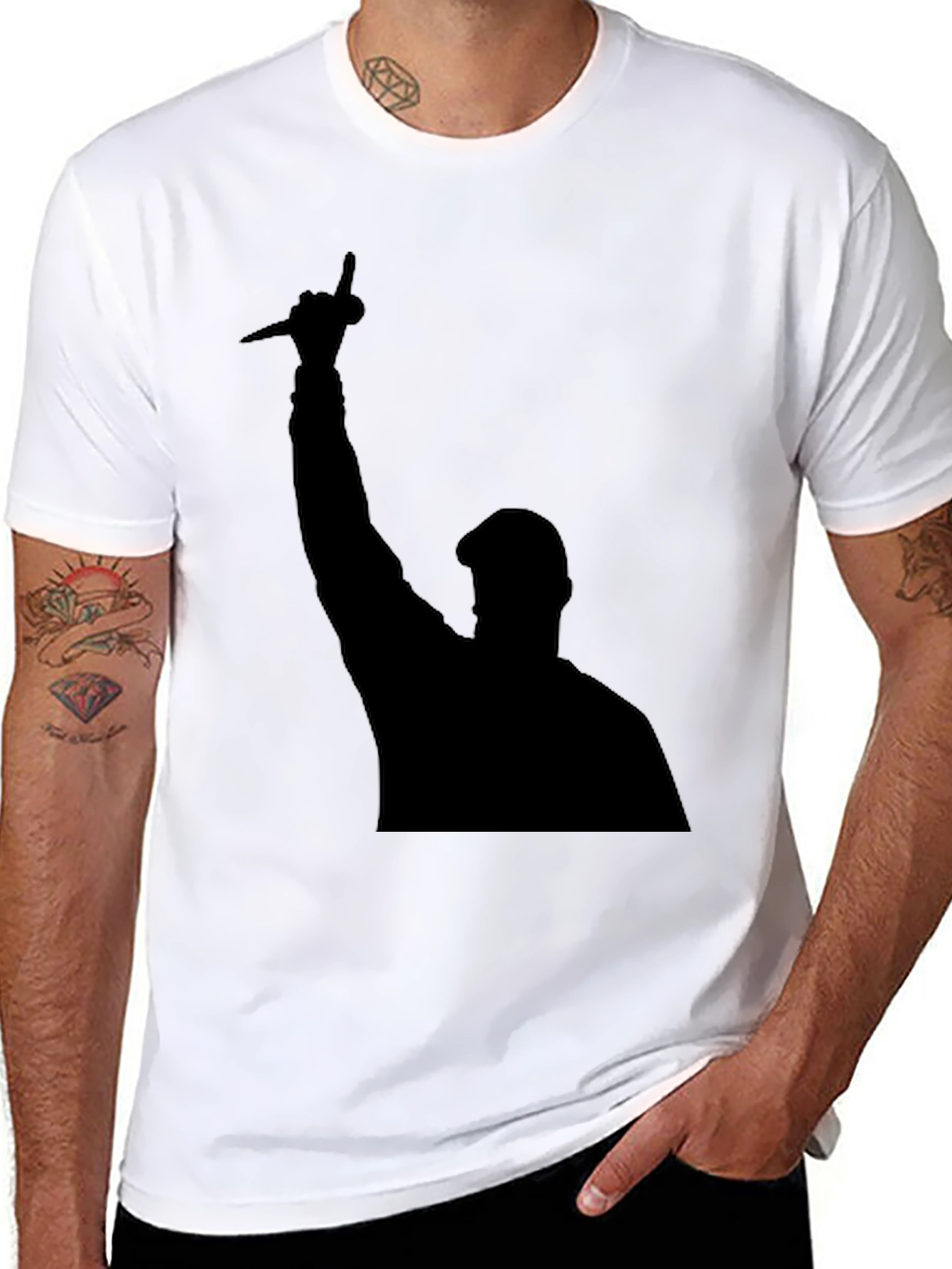 Silhouette Graphic Tee - Bold Black Statement Shirt