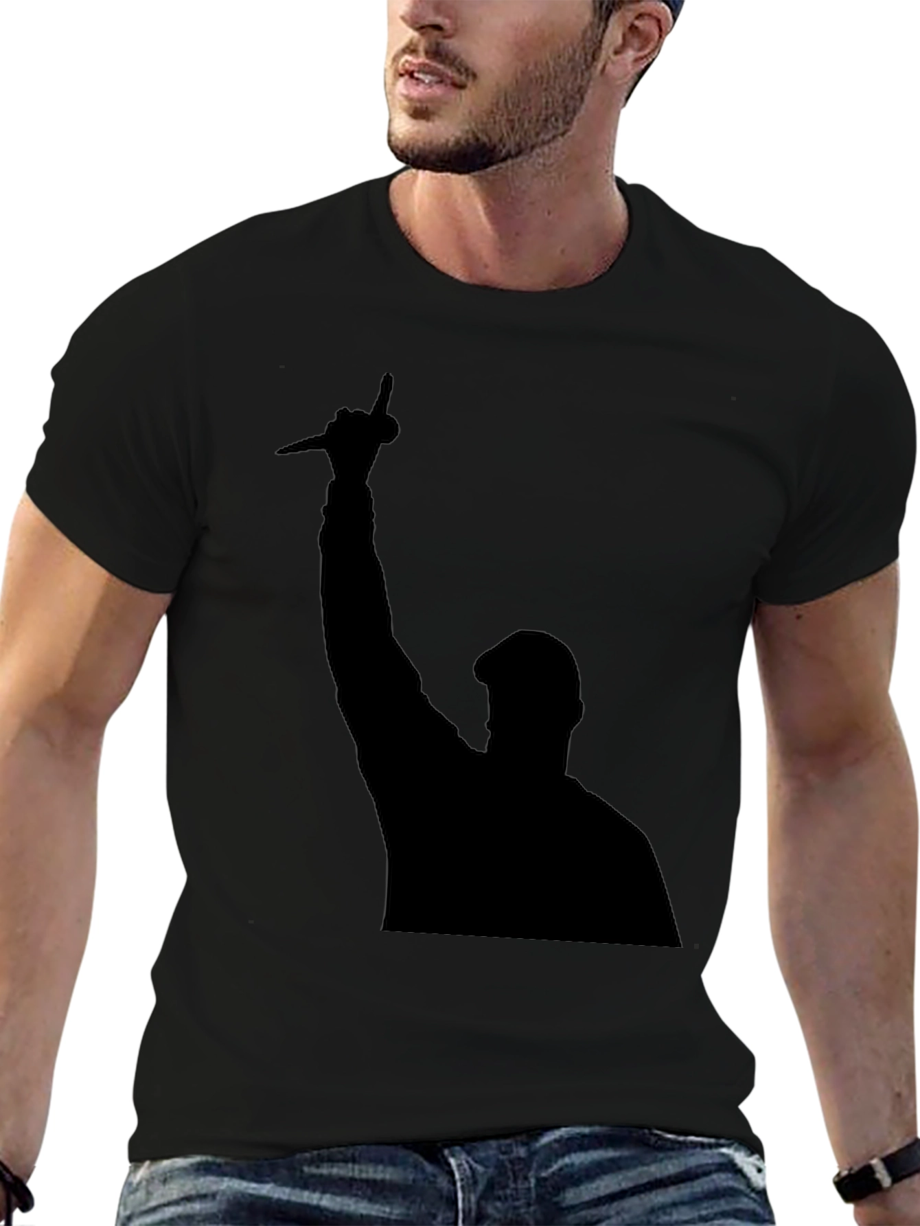 Silhouette Graphic Tee - Bold Black Statement Shirt