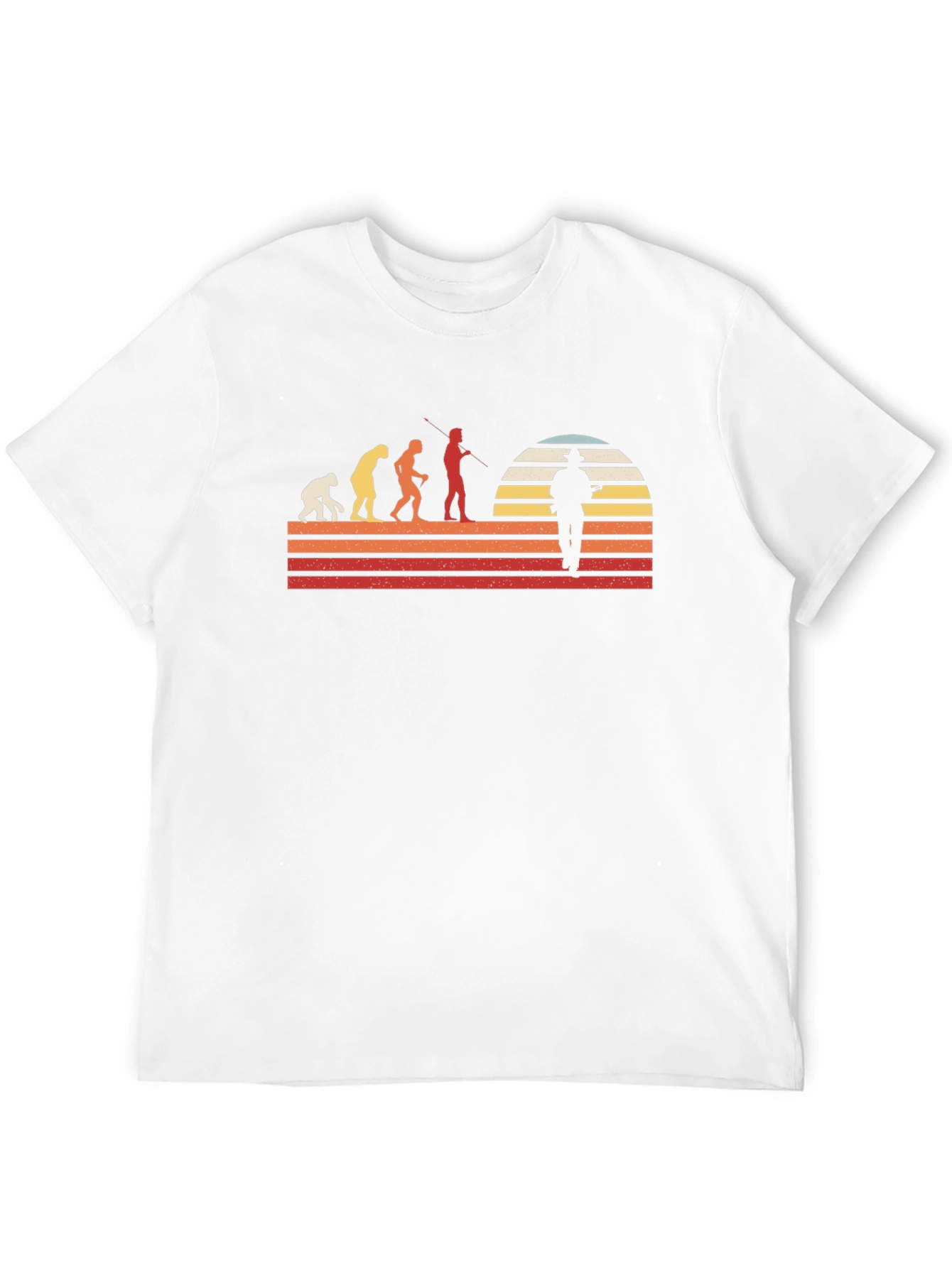 Evolution of Fisherman Retro Graphic T-Shirt