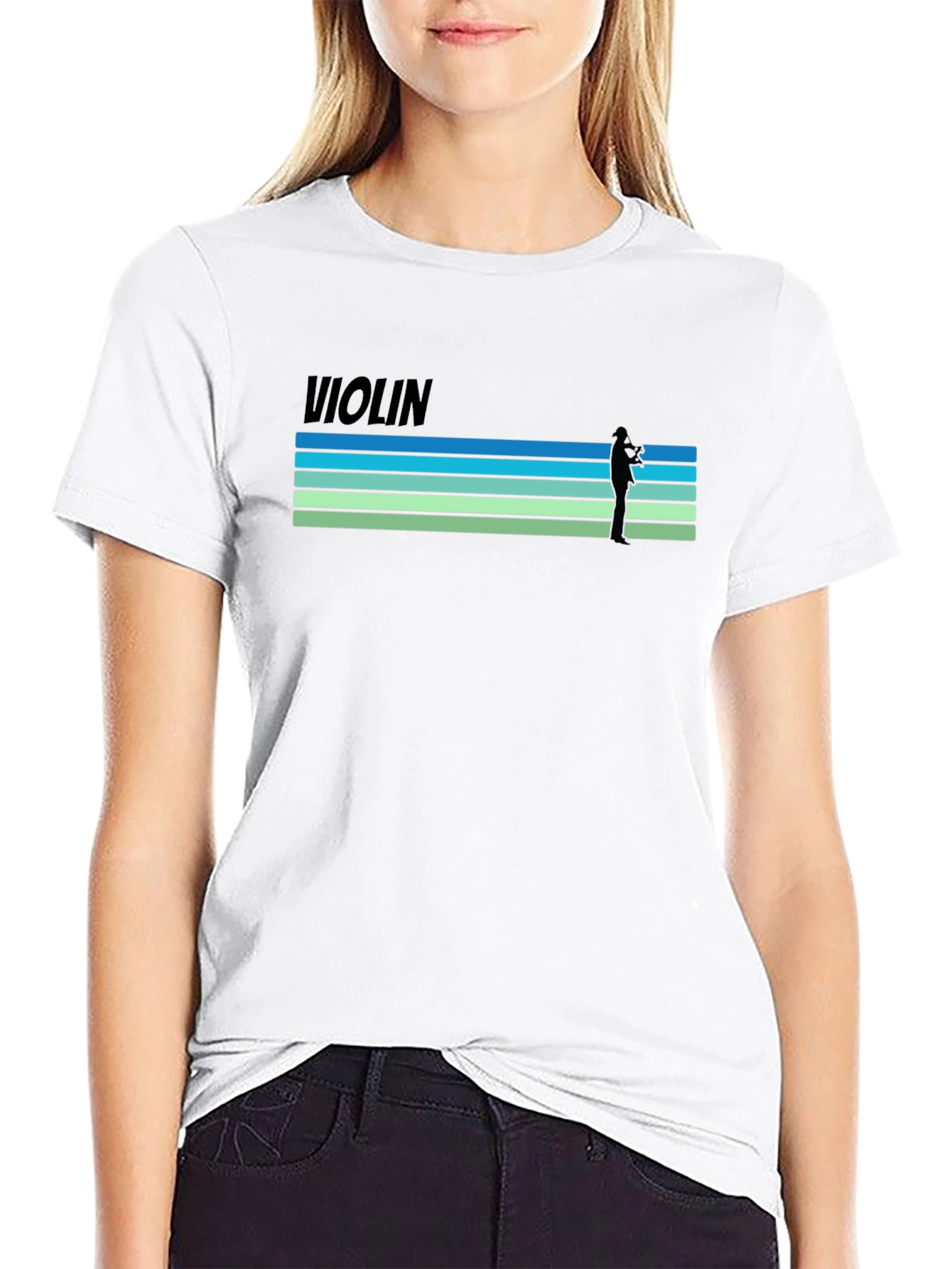 Violin Retro Style T-Shirt - Music Lover Tee