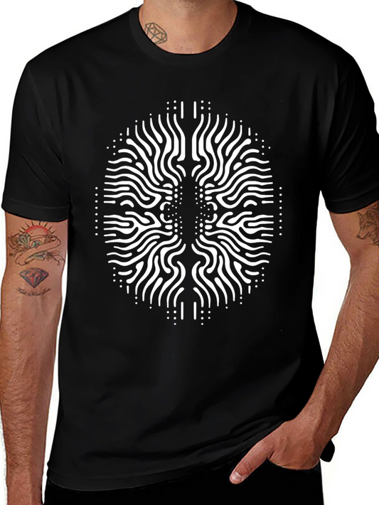 Abstract Brain Design Tee - Black Unisex T-Shirt