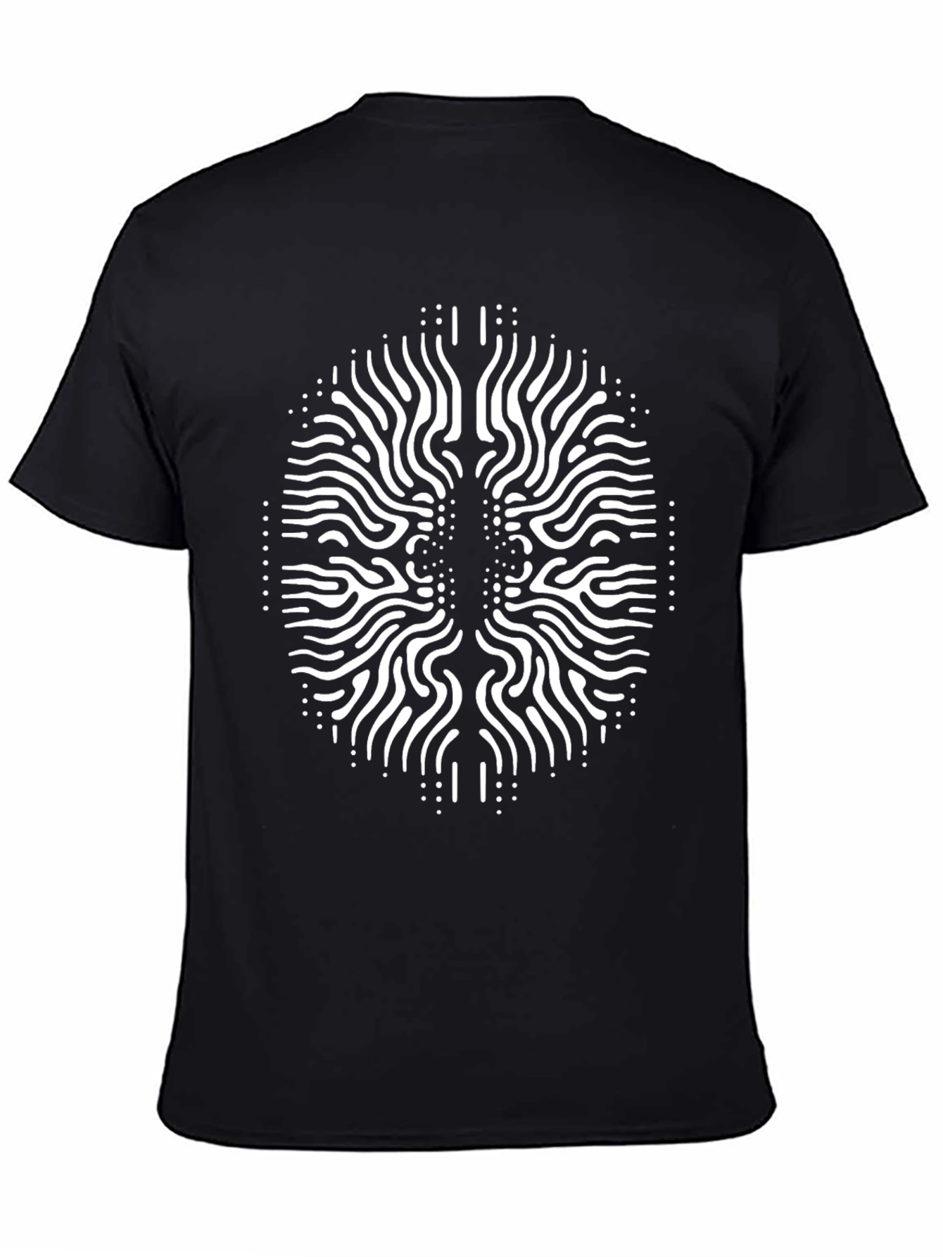 Abstract Brain Design Tee - Black Unisex T-Shirt