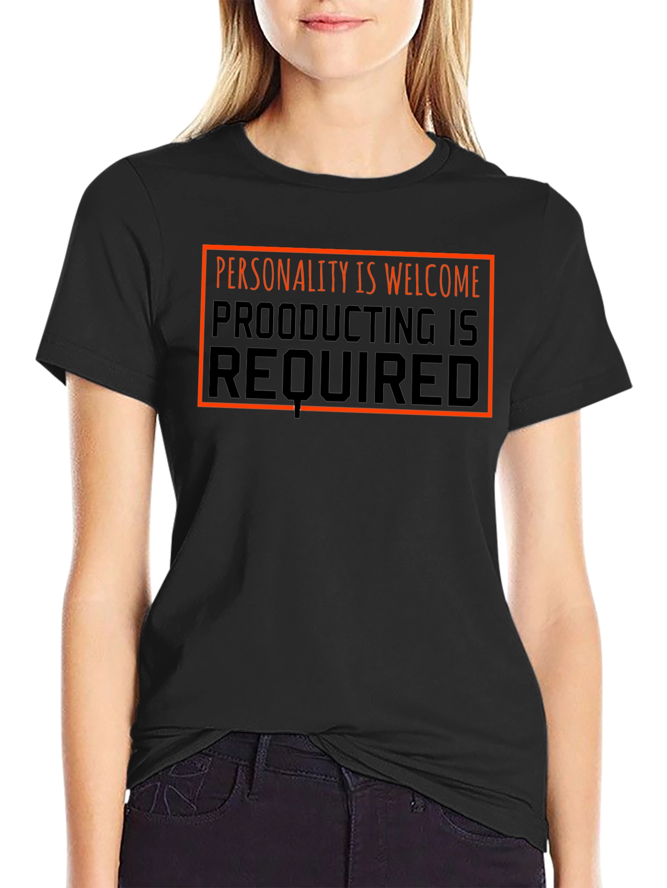 Personality Welcome Graphic Tee - Black